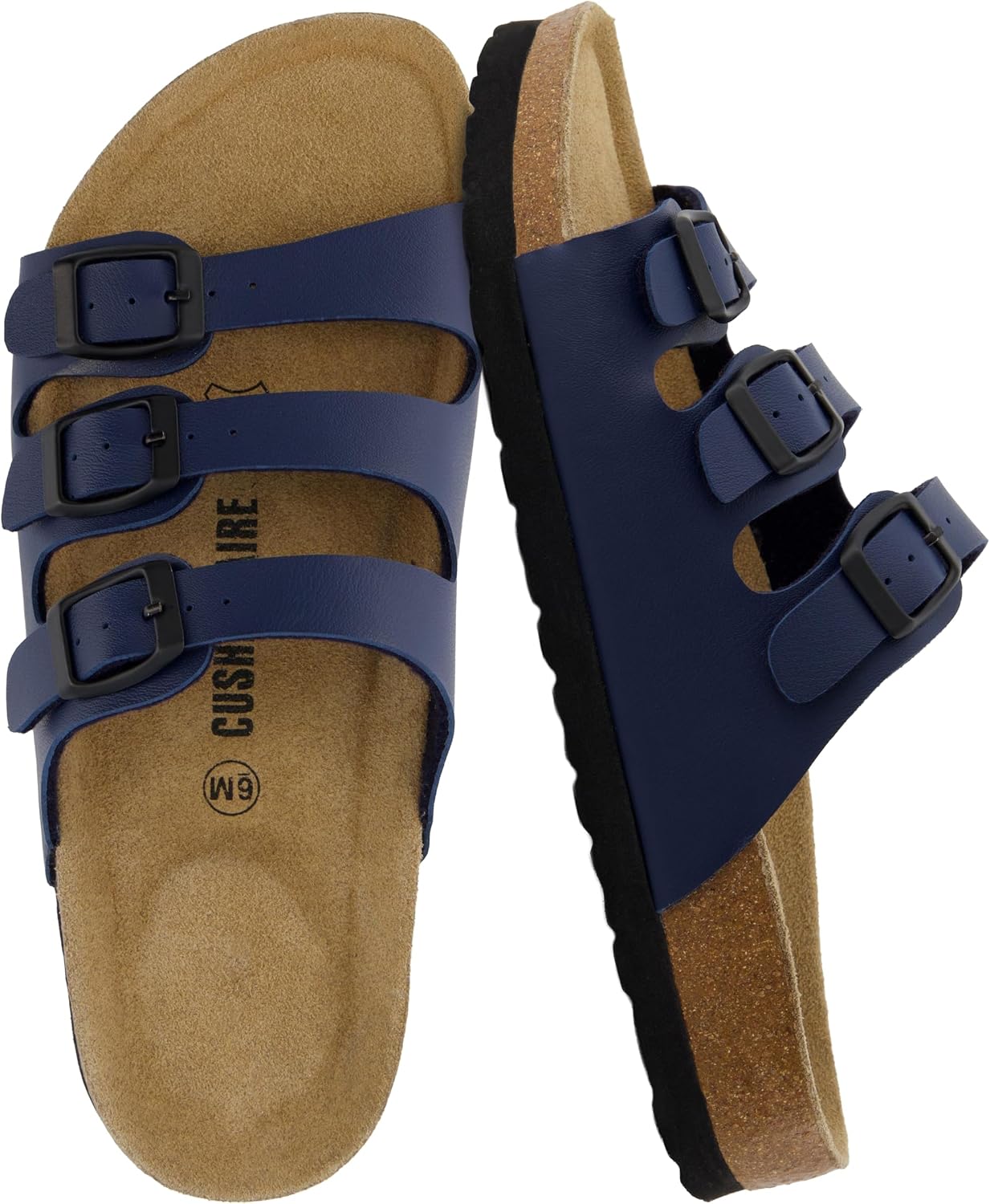 CUSHIONAIRE Women's Lela Cork footbed Sandal with +Comfort