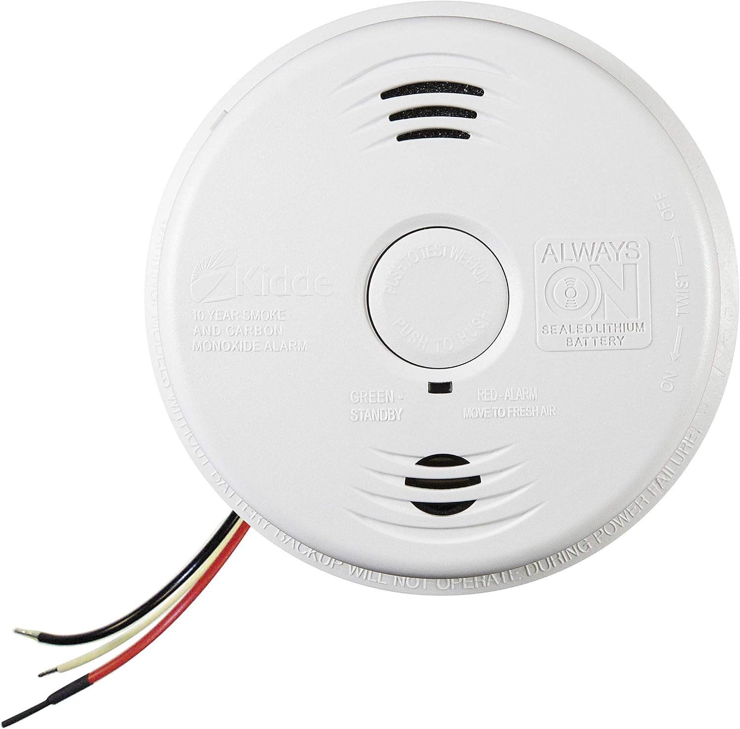 Kidde Smoke and Carbon Monoxide Detector Alarm with Voice Warning | Hardwired w/10 Year Lithium Battery Backup | Interconnectable | Model # i12010SCO