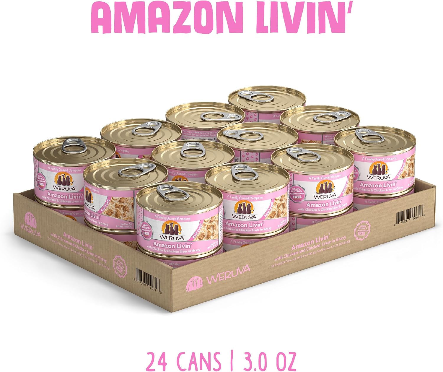 Weruva Classic Cat Food, Paw Lickin’ Chicken with Chicken Breast in Gravy, 3oz Can (Pack of 24)