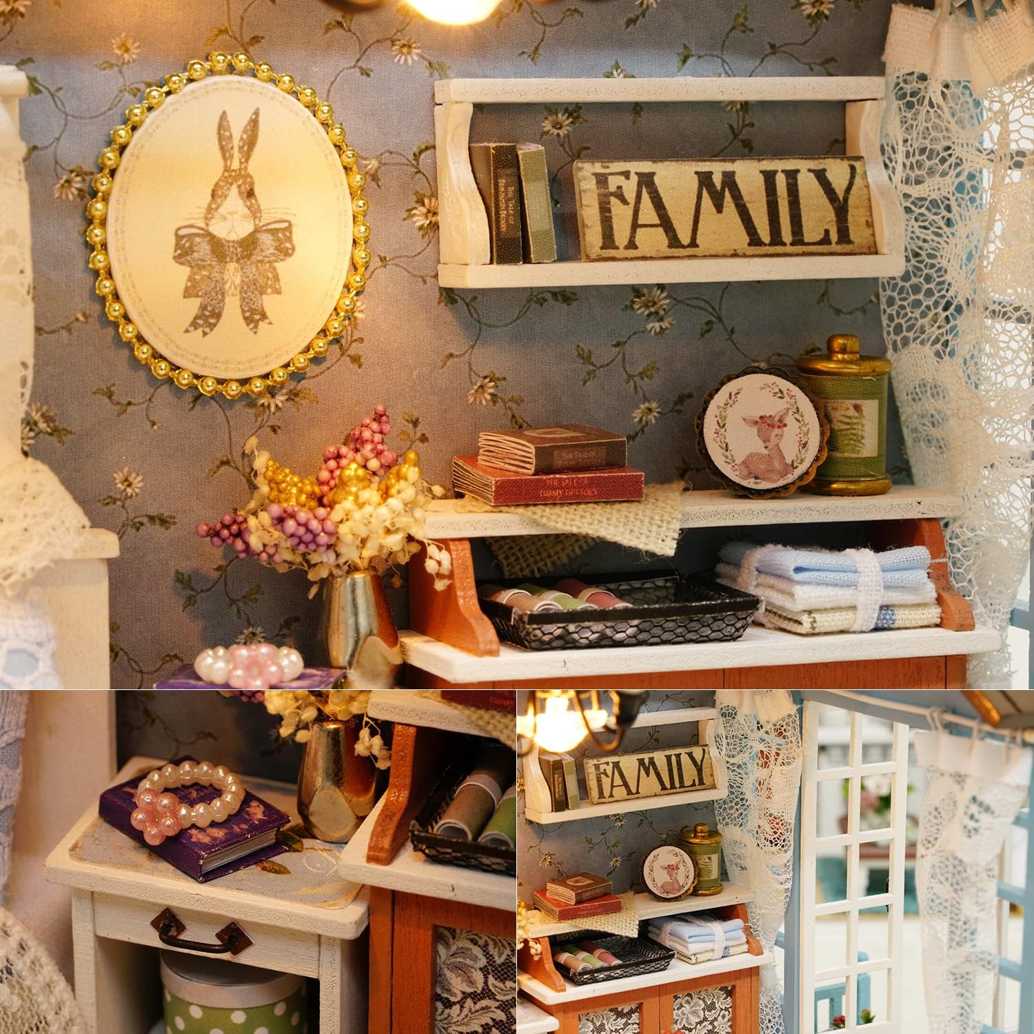 DIY Miniature House Kit with Furniture for Kids Teens Adults Aged 14+ | 1:24 Scale Wooden Mini Doll House Accessories Creative Room Book Nook(Forest Times)
