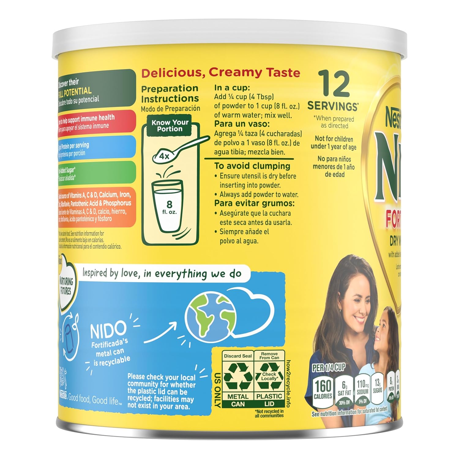 Nestle Nido Fortificada Whole Milk Powder, 28.1 Oz