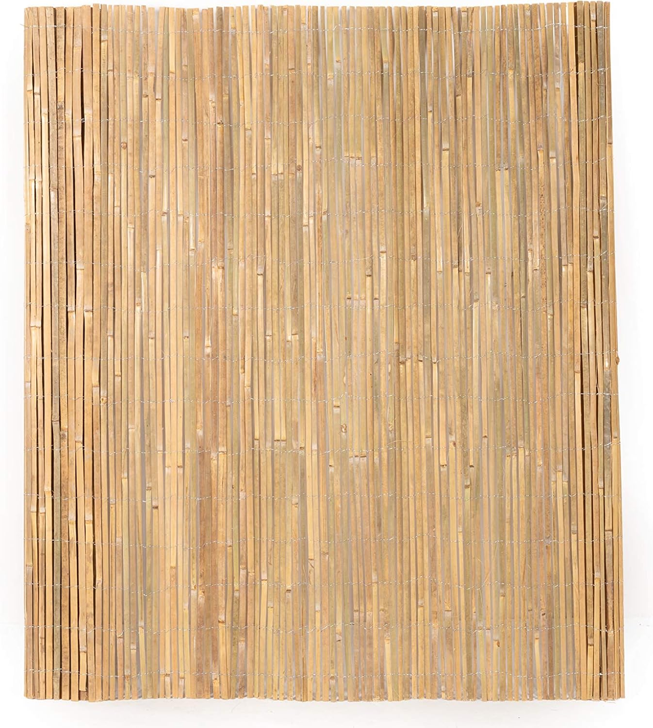 Mininfa Natural Bamboo Slat Screening, Eco-Friendly Privacy Slat Fence