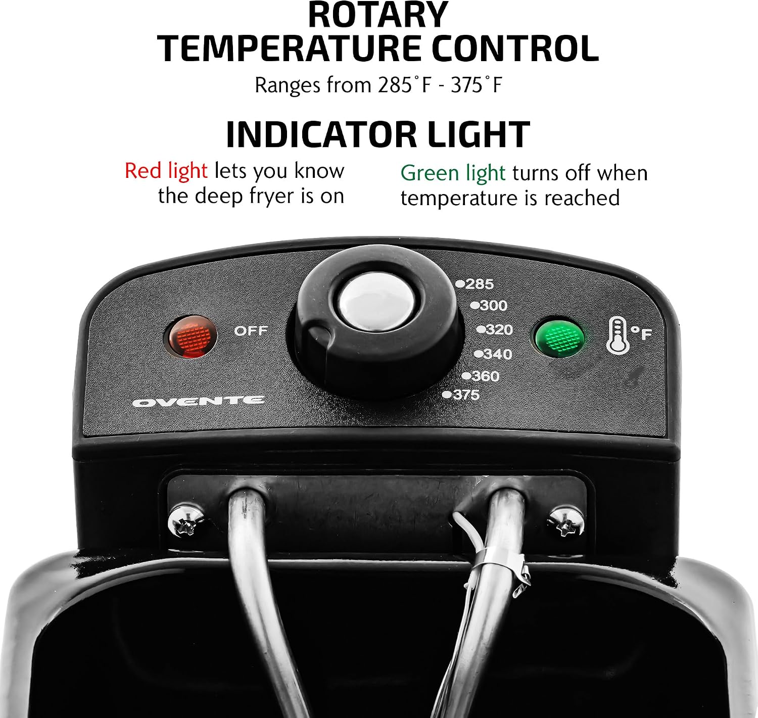 OVENTE Electric Deep Fryer, 0.9L Capacity, 840W, Silver FDM1091BR | Adjustable Temperature Knob, Locking Lid, Removable Frying Basket and Cool Touch Handle, Easy to Clean Stainless Steel Body