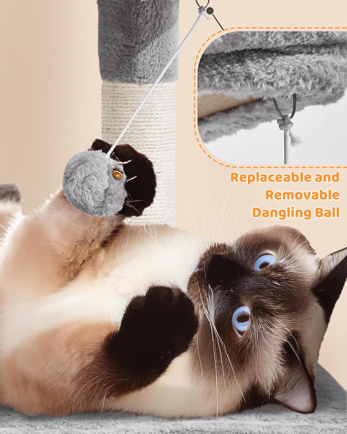 Yaheetech 63in Sturdy Large Cat Tree for Indoor Heavy Cats, Tall Tower