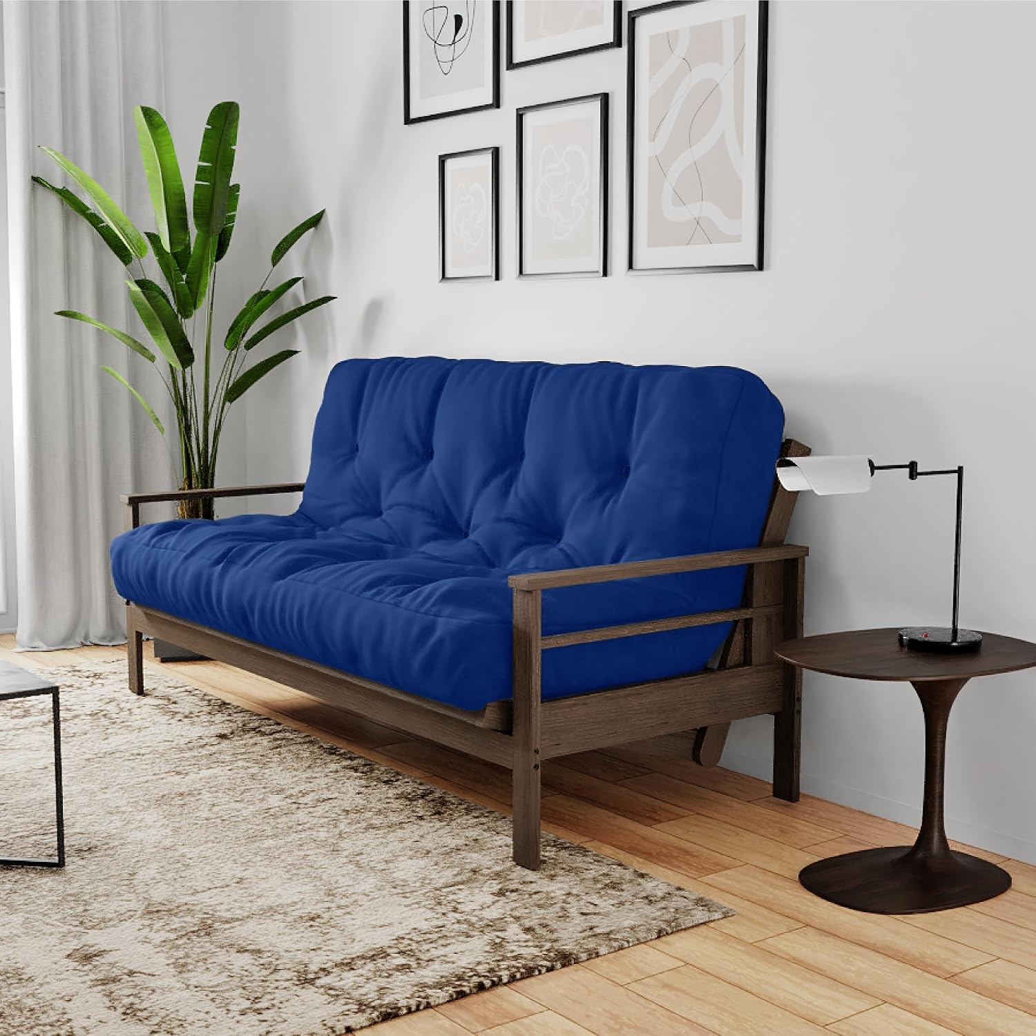 Royal Sleep Products by The Futon Factory 12 inch Foam Futon Mattress - Solid Black Fabric - Full Size - CertiPUR Certified Foams - Made in USA - (Frame not Included)
