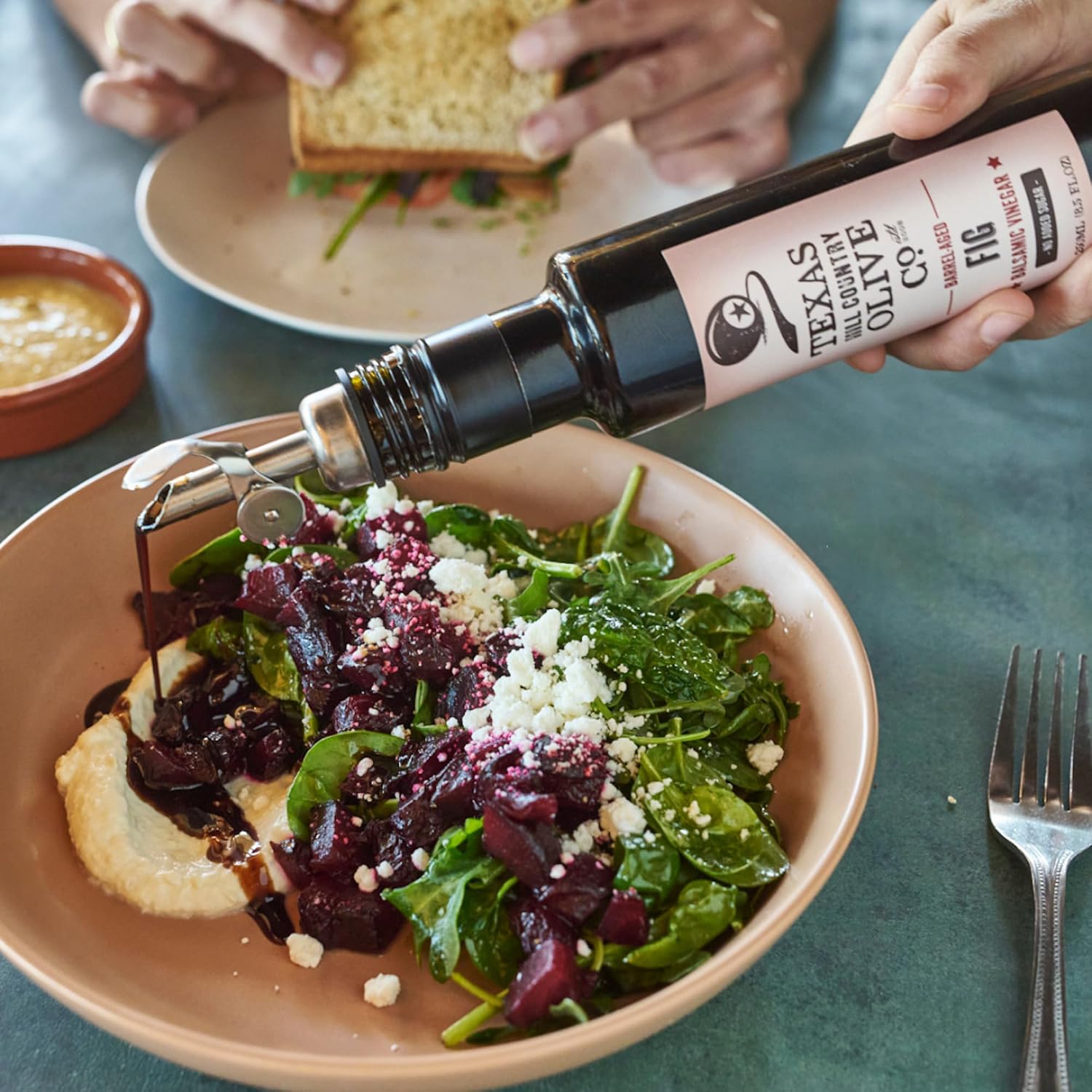 White Lemon Balsamic Vinegar - Gourmet Barrel Aged Infused Balsamic Vinegar - Great for Dressing Dipping Glazing - No Artificial Flavors or Added Sugar - Made in Texas (8.5 oz)