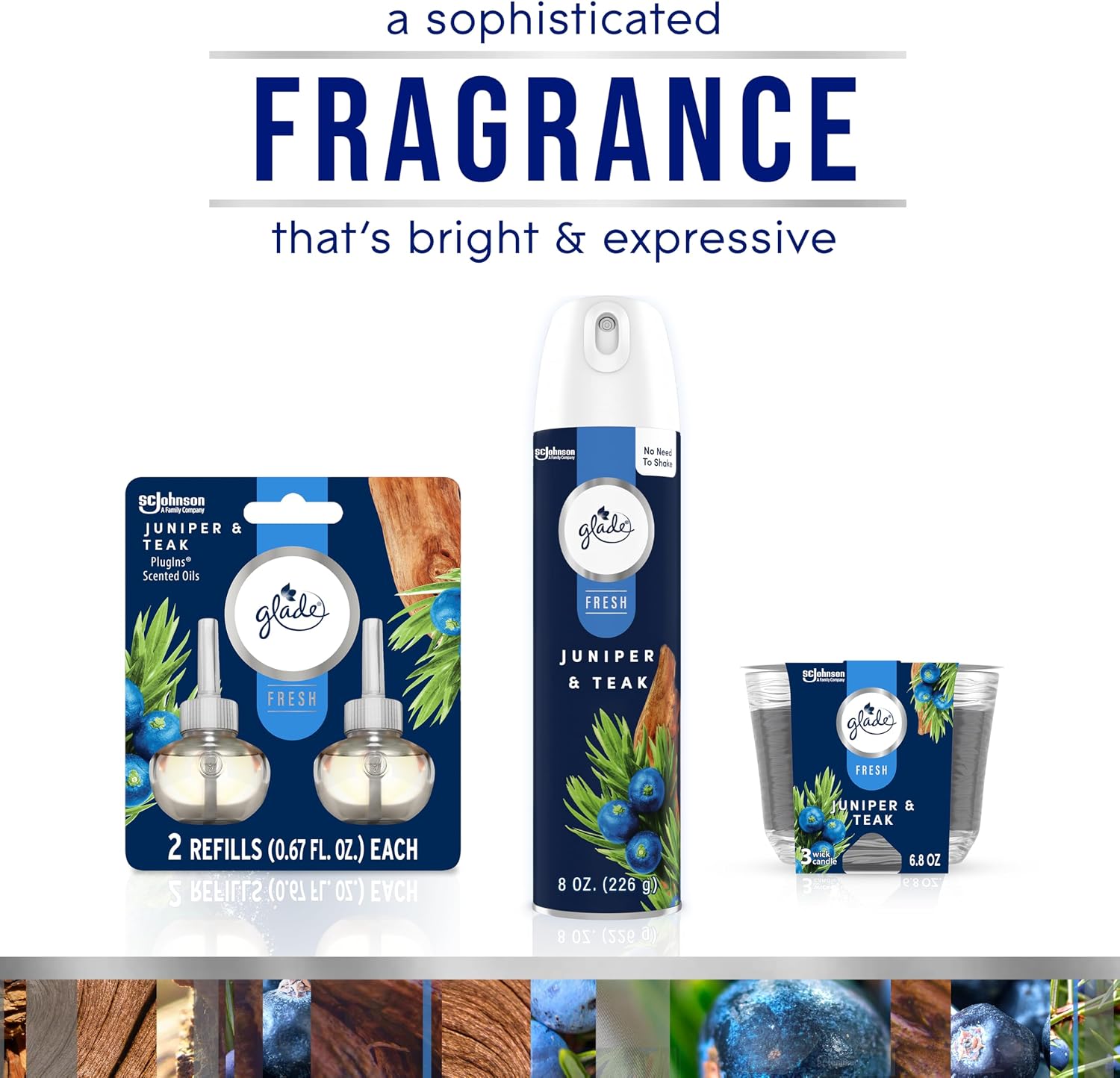 Glade PlugIns Refills Air Freshener, Sea Mist & Cypress, Scented and Essential Oils for Home and Bathroom, 0.67 Fl Oz, 5 Count