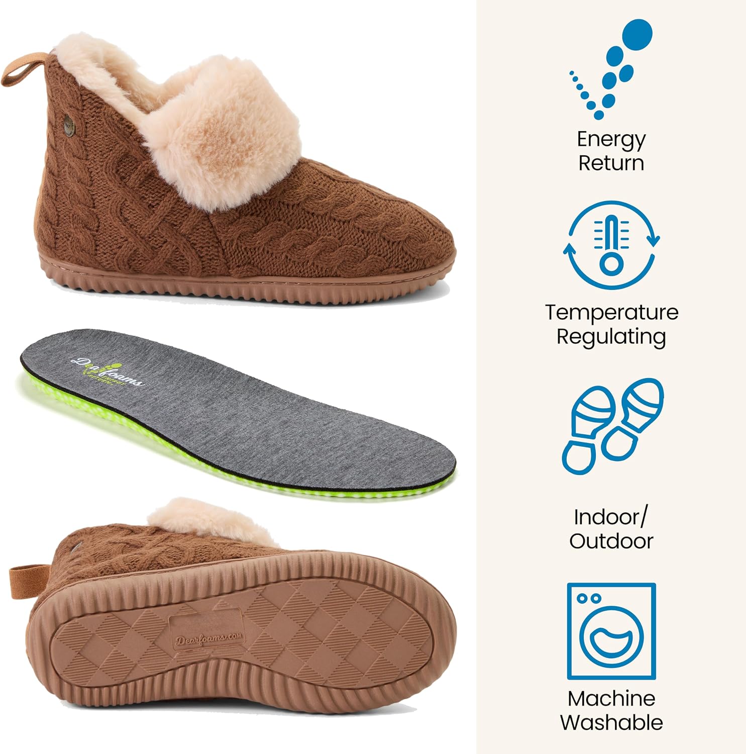 Dearfoams Women's Moritz Mountain Energy Return Technology Bootie