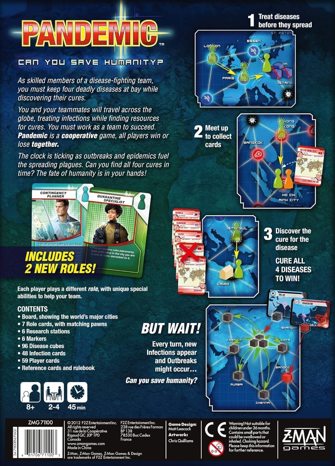 Pandemic Board Game - Cooperative Strategy for Adults & Families, Stop Global Disease Outbreaks, Adult Board Games, Teamwork & Strategy