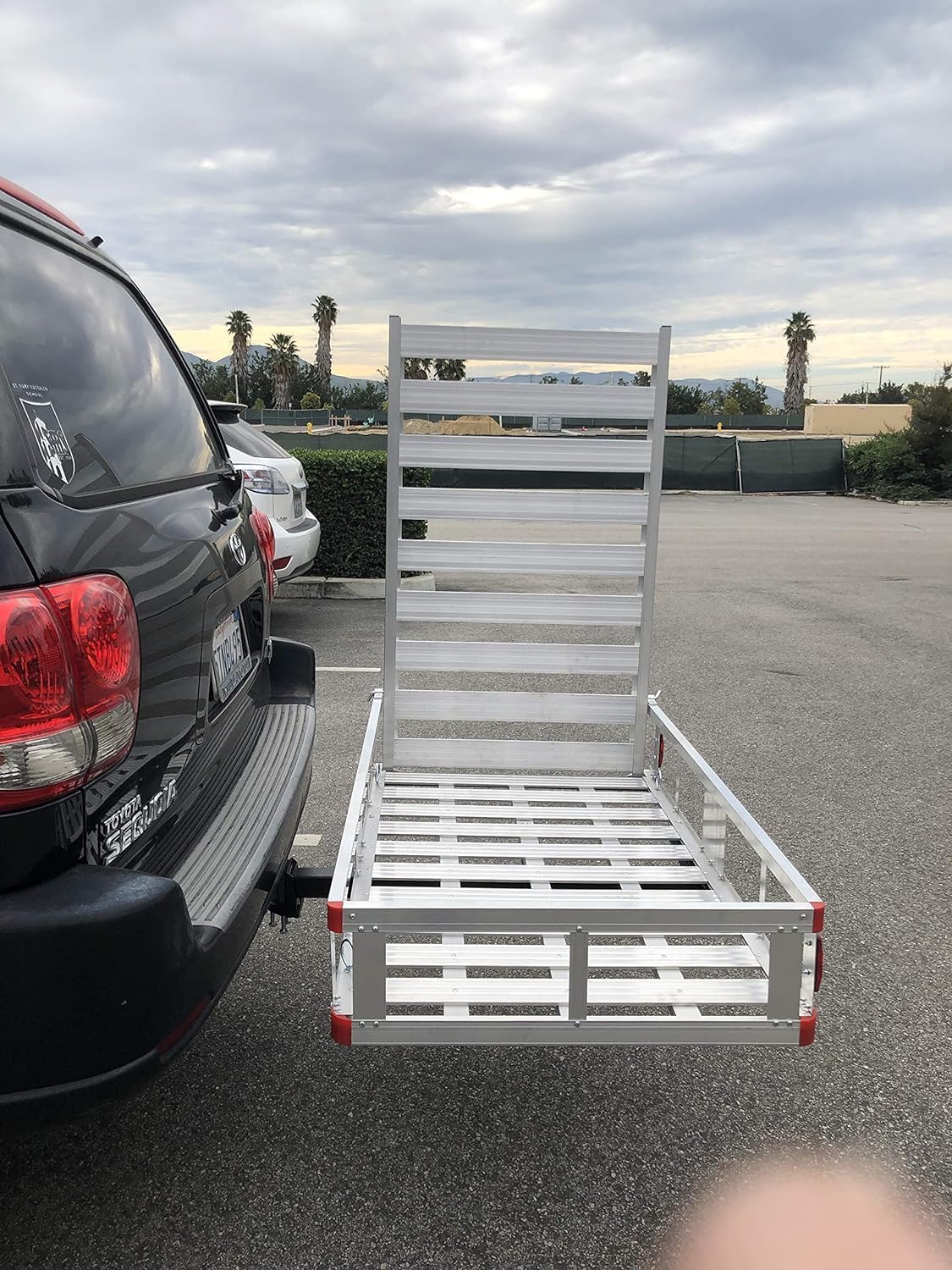 MaxxHaul 80779 Aluminum Hitch Mount Wheelchair/Mobility Carrier – 50" x 29.5" Cargo Basket with High Side Rails & 47" Ramp – Fits 2" Receiver