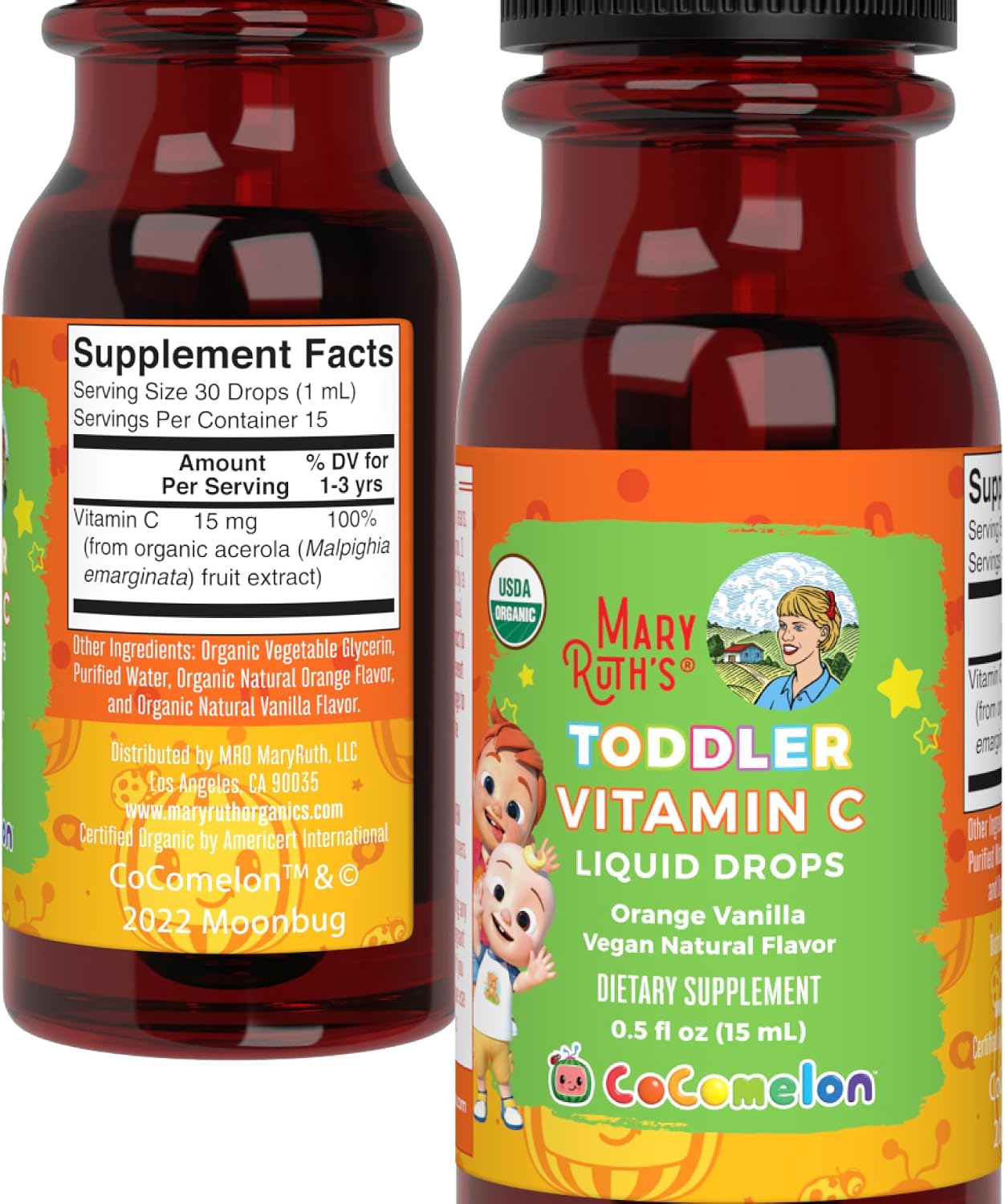 MARYRUTH'S Organic Vitamin C Supplement | Liquid Vitamin C Liquid Drops for Adults & Kids | Immune Support Supplement for Overall Health | Vegan
