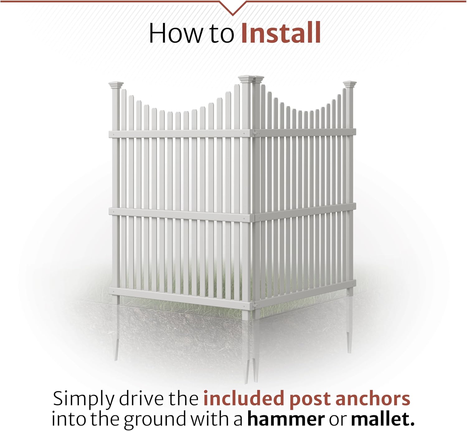 Enclo Wilmington Privacy Screen 2pk, White Vinyl DIY No Dig Kit | 45.5inH x 36.5inW, 2 Panels, ZP19008