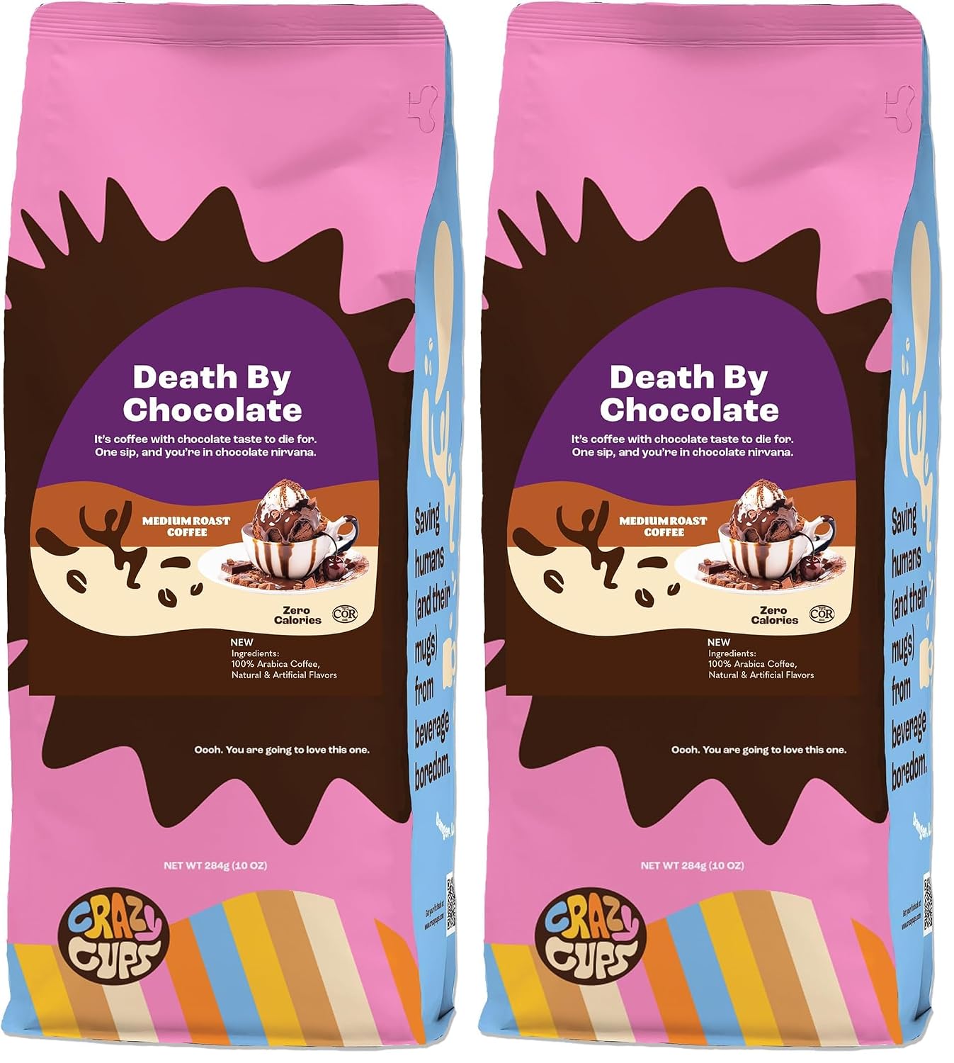 Crazy Cups Flavored Ground Coffee, Cinnamon French Toast, in 10 oz Bag, For Brewing Flavored Hot or Iced Coffee