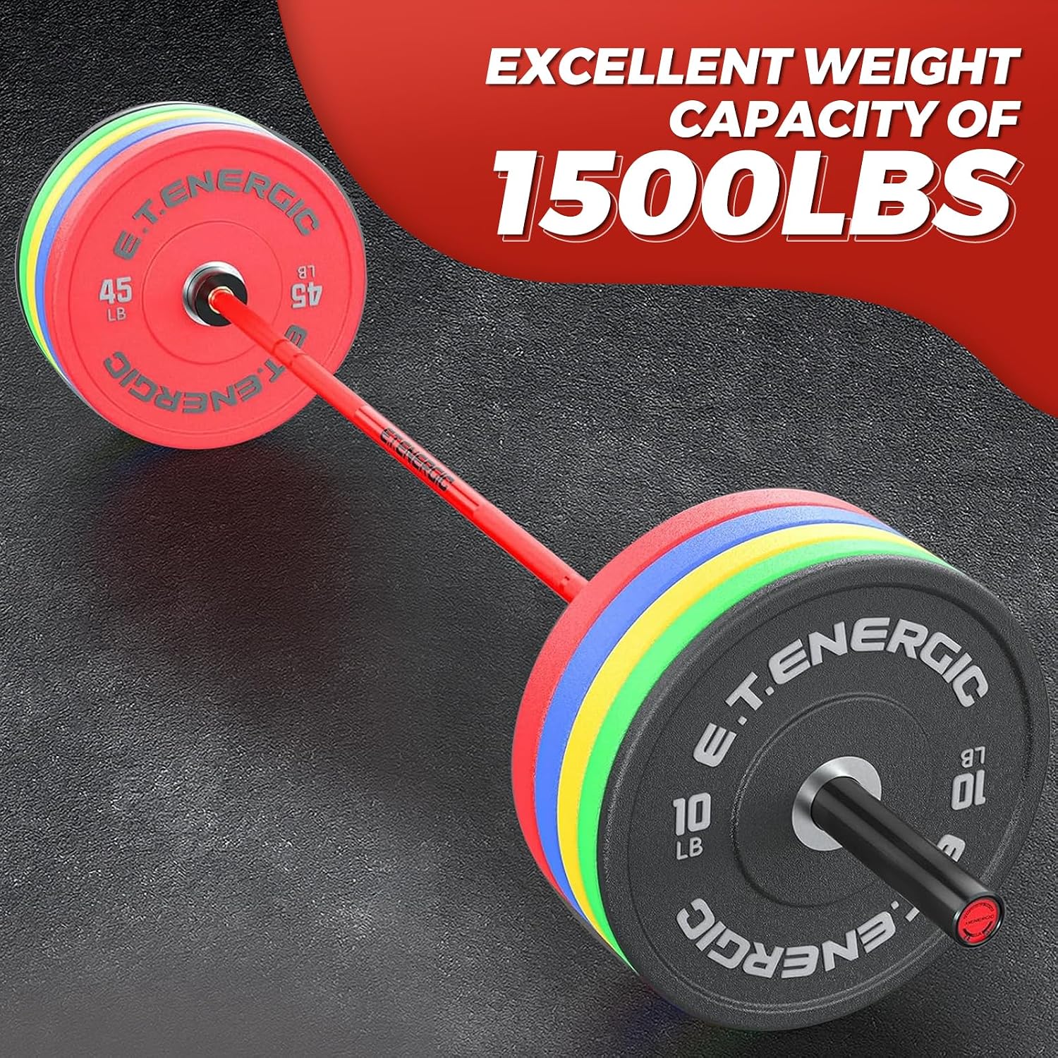 7FT Alloy Steel Olympic Barbell, 1500LB 45LB