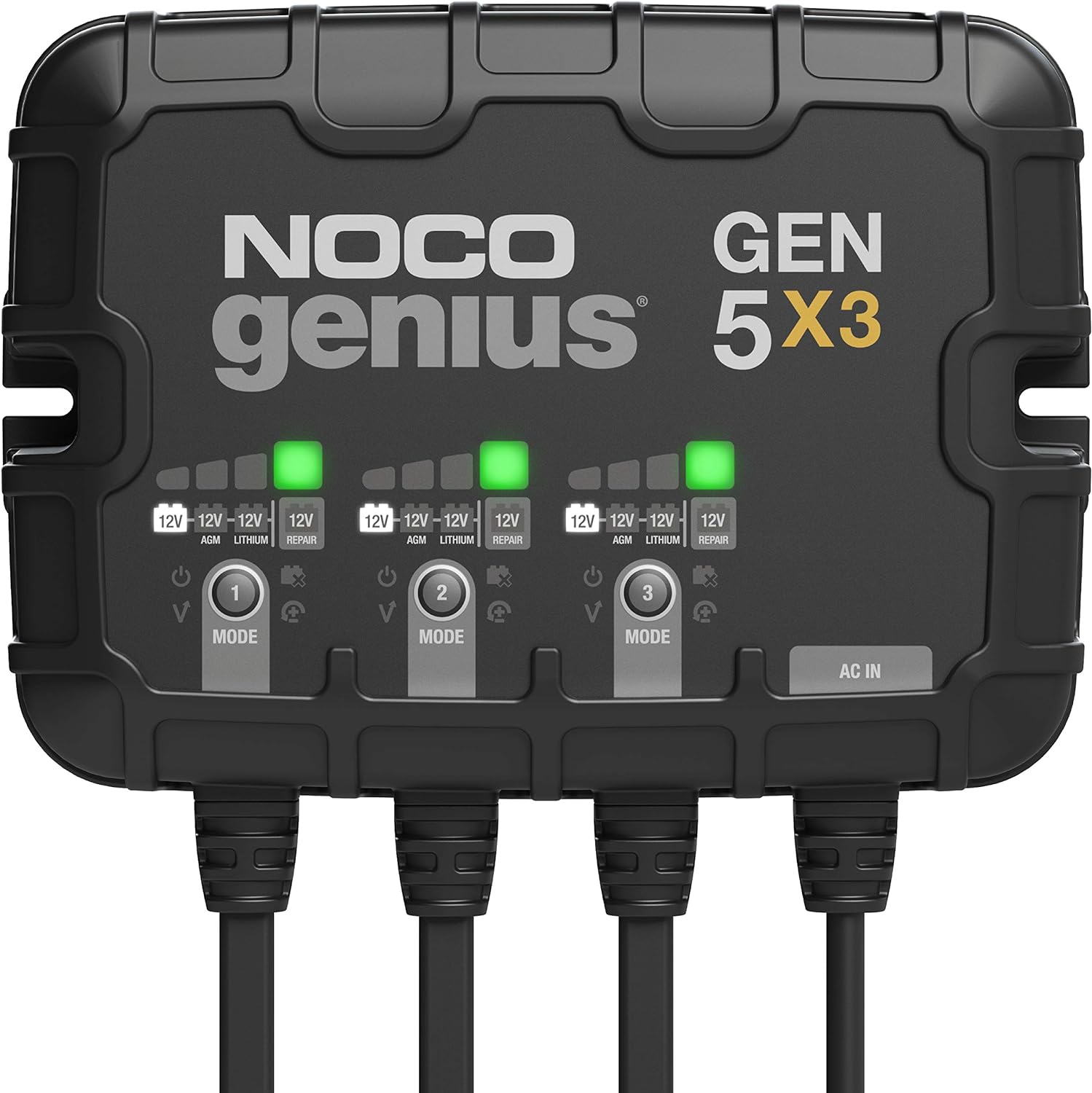 NOCO GEN5X3 12V 15A 3-Bank OnBoard Marine Battery Charger & Maintainer