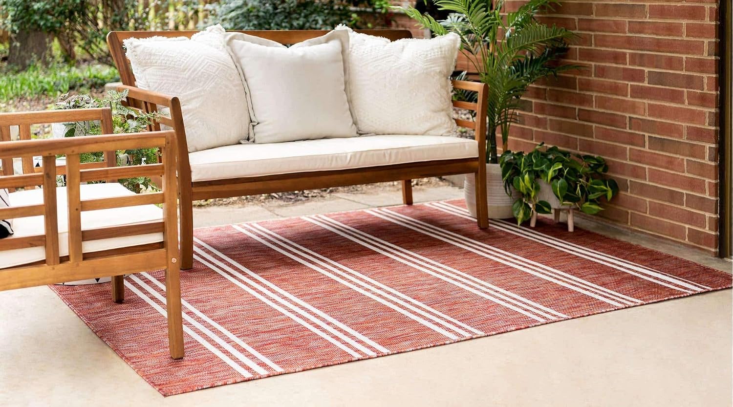 Unique Loom Outdoor Collection Area Rug - Anguilla (9' x 12' Rectangle, Blue/ Ivory)