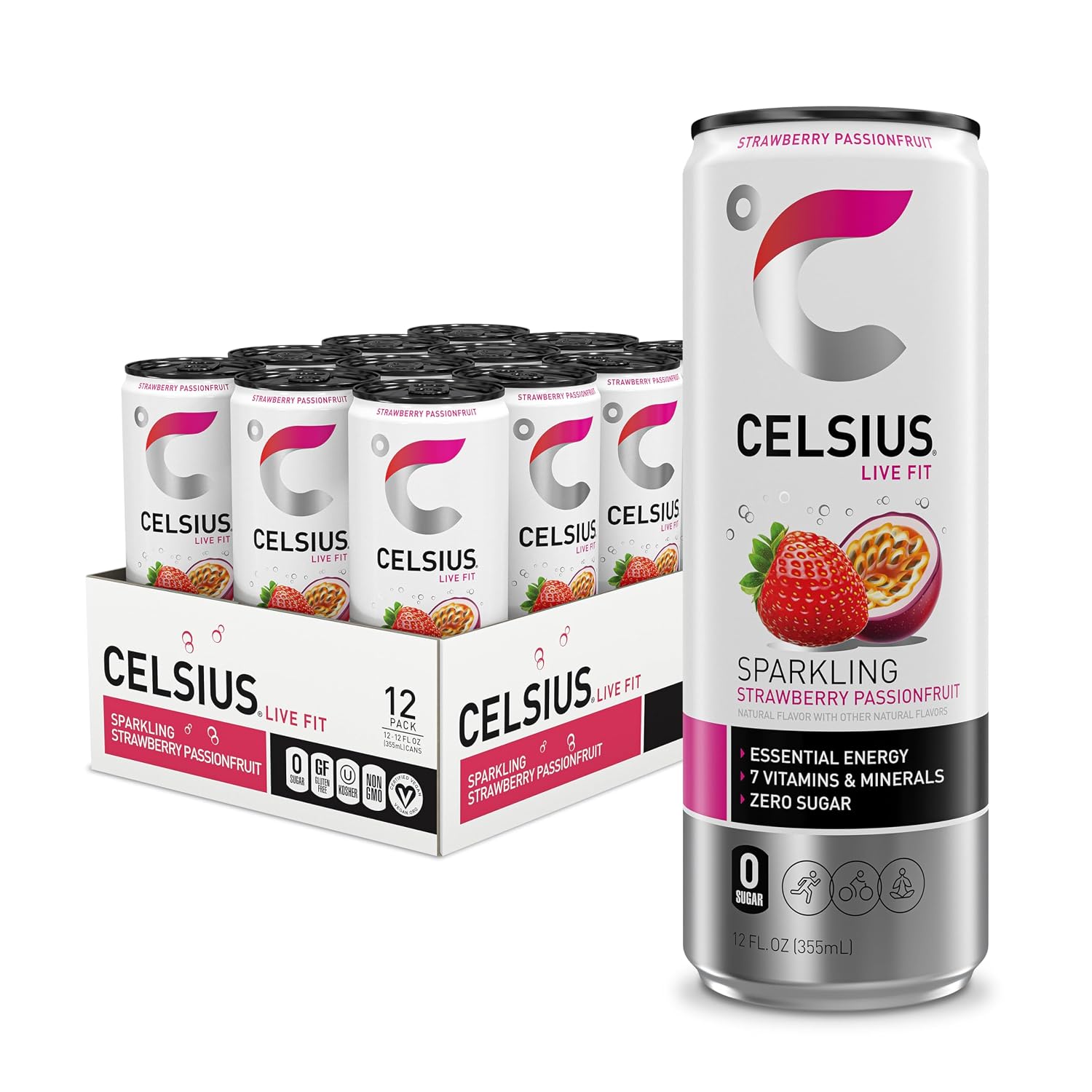 CELSIUS Sparkling Cola, Sugar Free Energy Drink, 12 Fl Oz (Pack of 12)