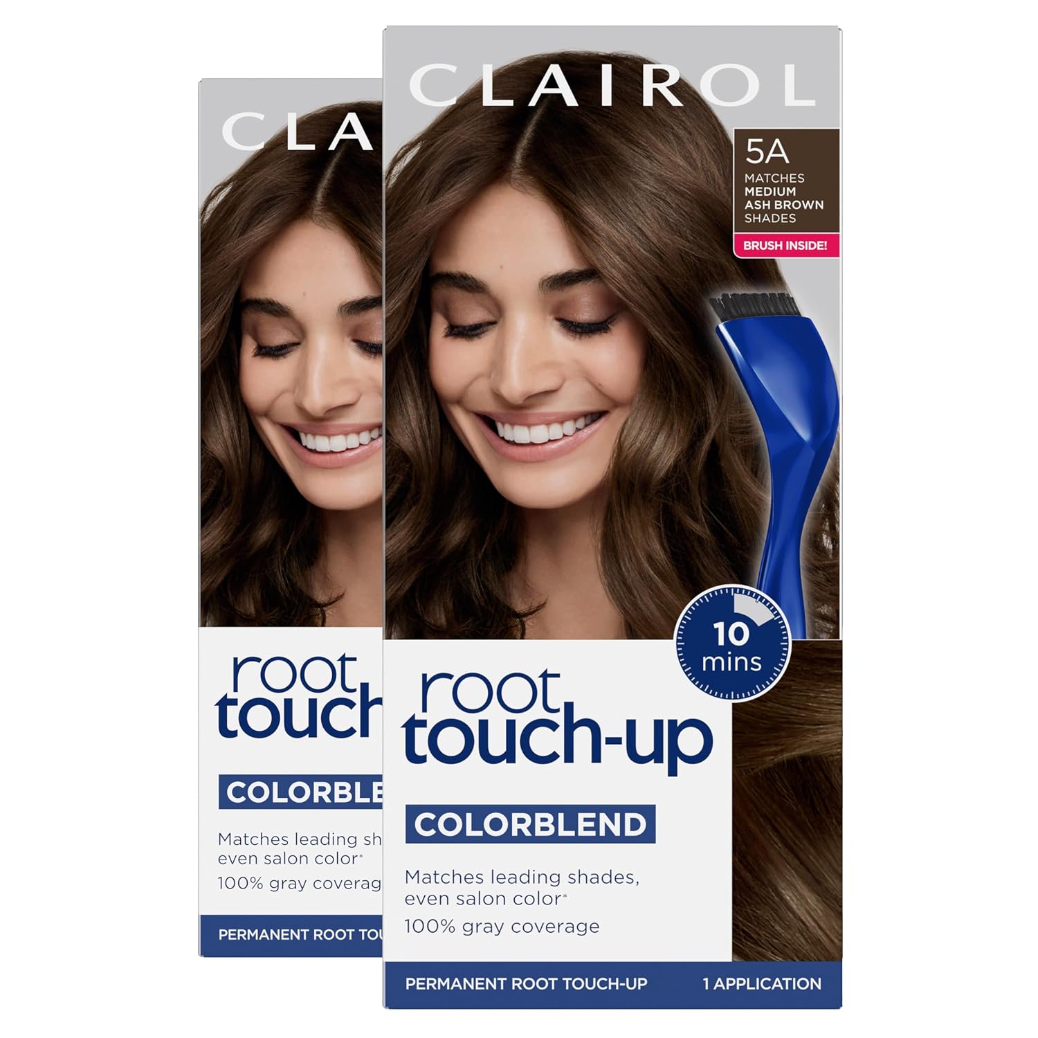 Clairol Root Touch Up Permanent Hair Dye, 6 Light Brown, Pack of 2