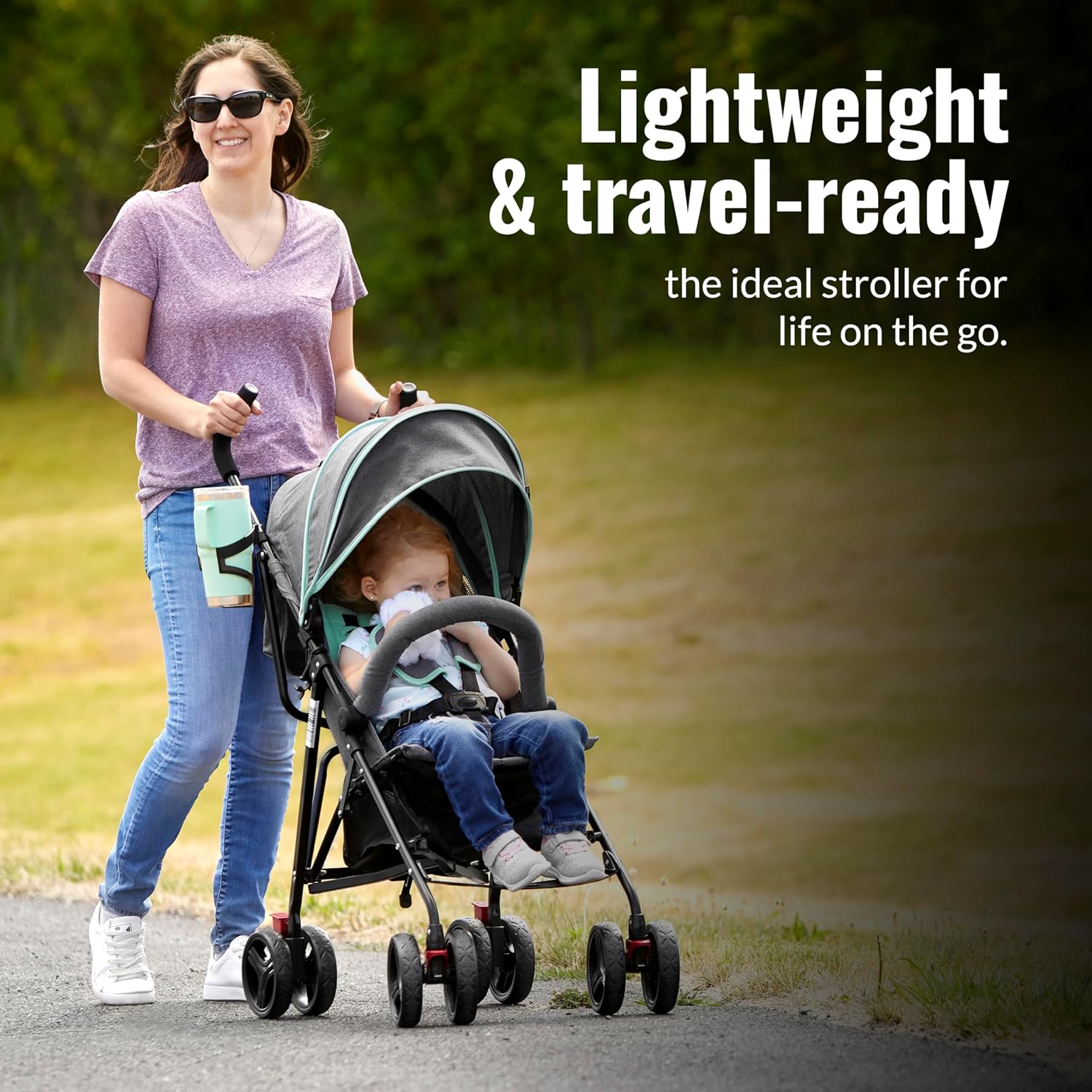 Dream On Me Vista Moonwalk Baby Stroller in Light Gray, Lightweight Infant Stroller with Compact Fold