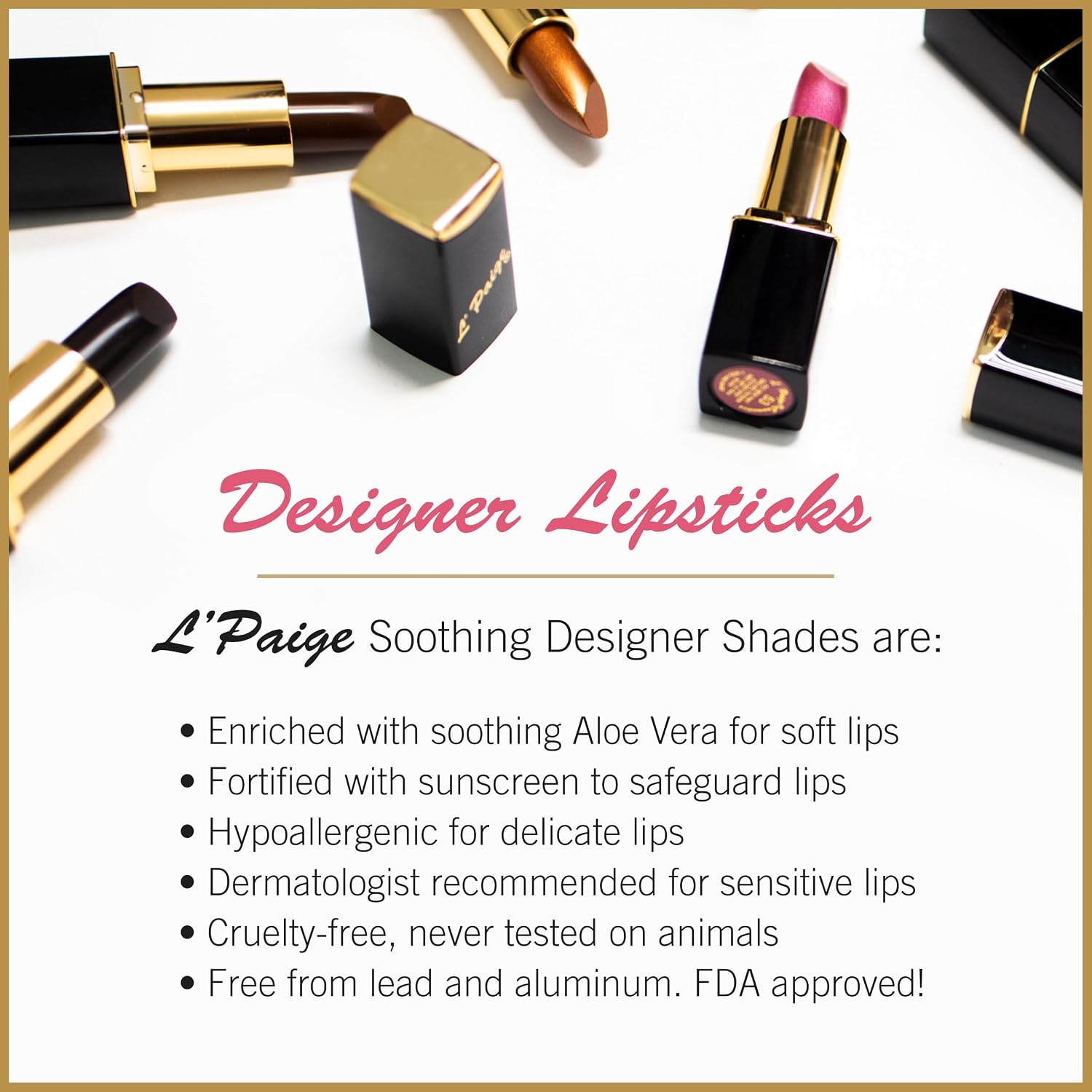 L’Paige Rosy Pearl Lipstick | Sheer Neutral Rose Lip Color | Aloe Vera Moisturizing Formula | Long-Lasting Hydrating Finish | Soft Silvery Pink Shade L56