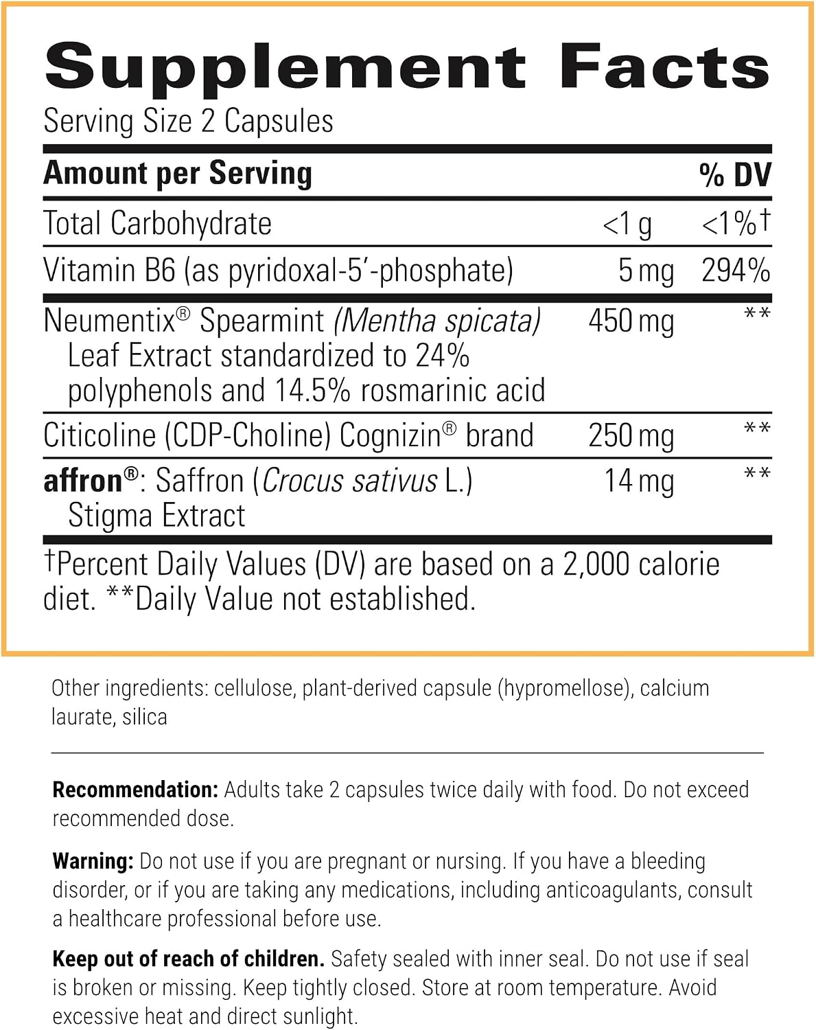 Integrative Therapeutics Neurologix - with Saffron and CDP-Choline - Nootropic Supplement for Brain Health*- Focus* - Memory Support* - Vegan