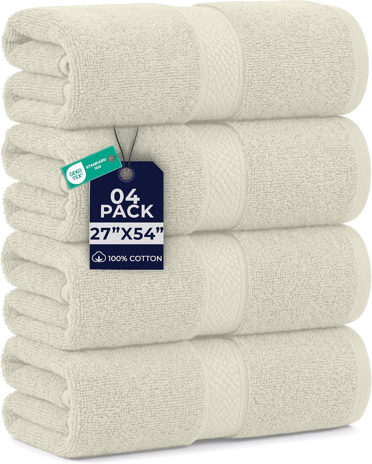 DAN RIVER 24 Pack Cotton Wash Cloths Set for Showering [12x12] White