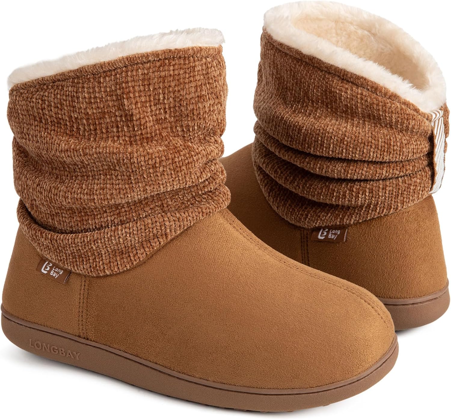 LongBay Slippers Boots for Women Warm Winter Fuzzy Bootie House Shoes Gifts