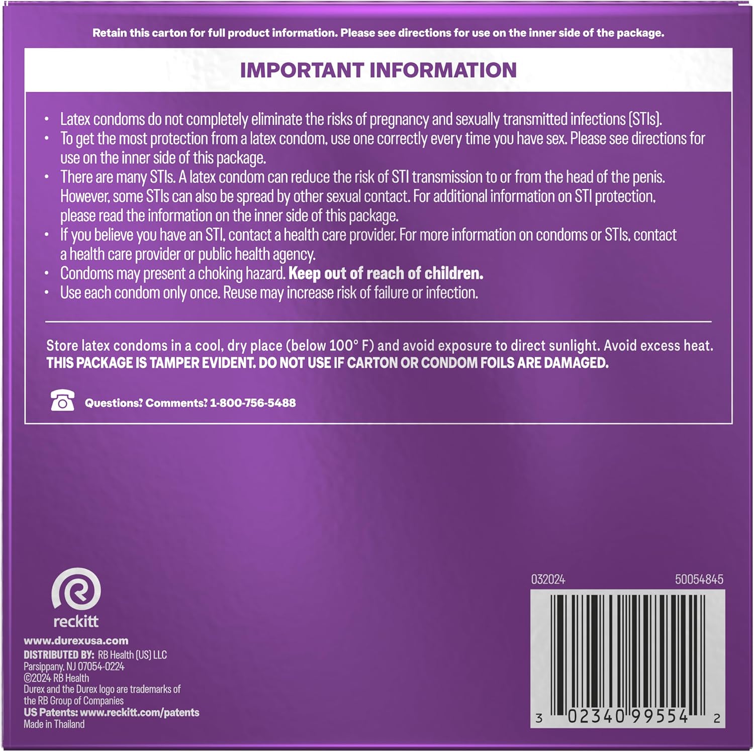 Durex Extra Sensitive Thin Condoms, Lubricated Latex Condoms for Men, 24 Count