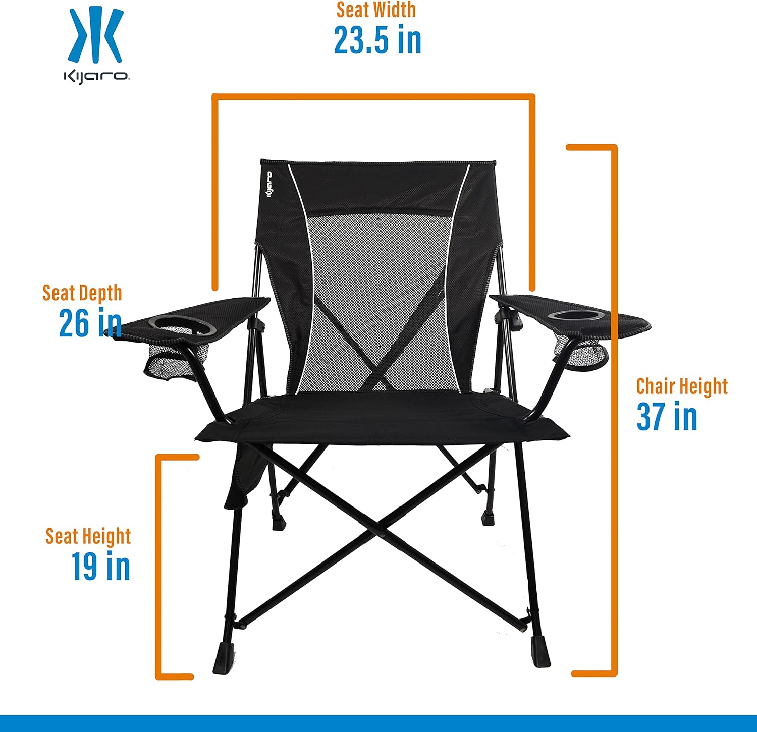 Kijaro Dual Lock Portable Camping Chairs - Enjoy the Outdoors with a Versatile Folding Chair for Sports, Lawn - Dual Lock Feature Locks Position – Hanami Pink