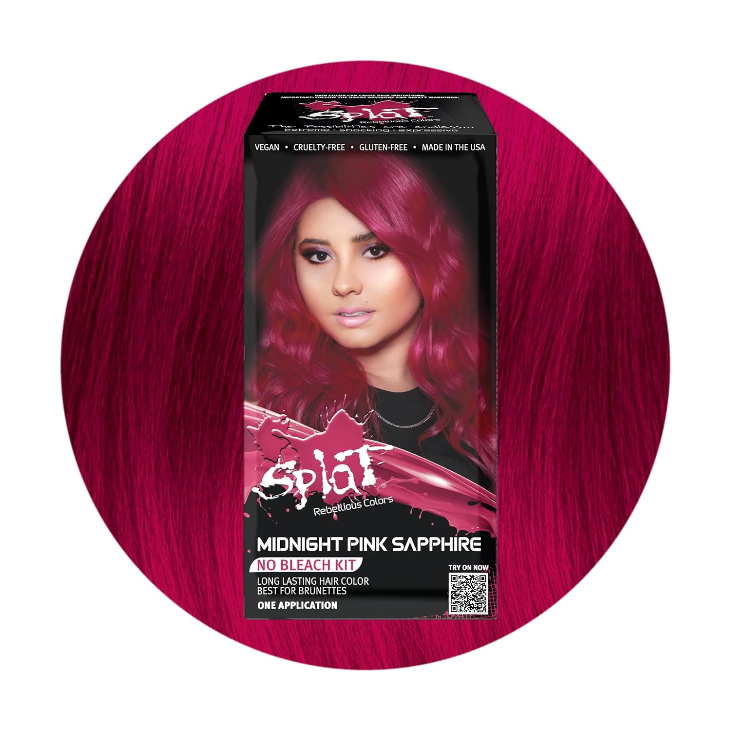 Splat Midnight Magenta Semi Permanent Hair Dye Kit, 1 Application