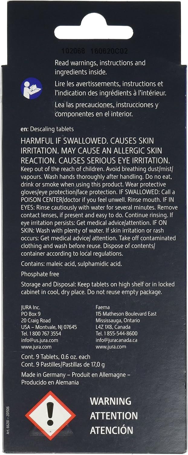 Jura 66281 Decalcifying/Descaling Tablets (9 tablets) 3 Count (Pack of 3)