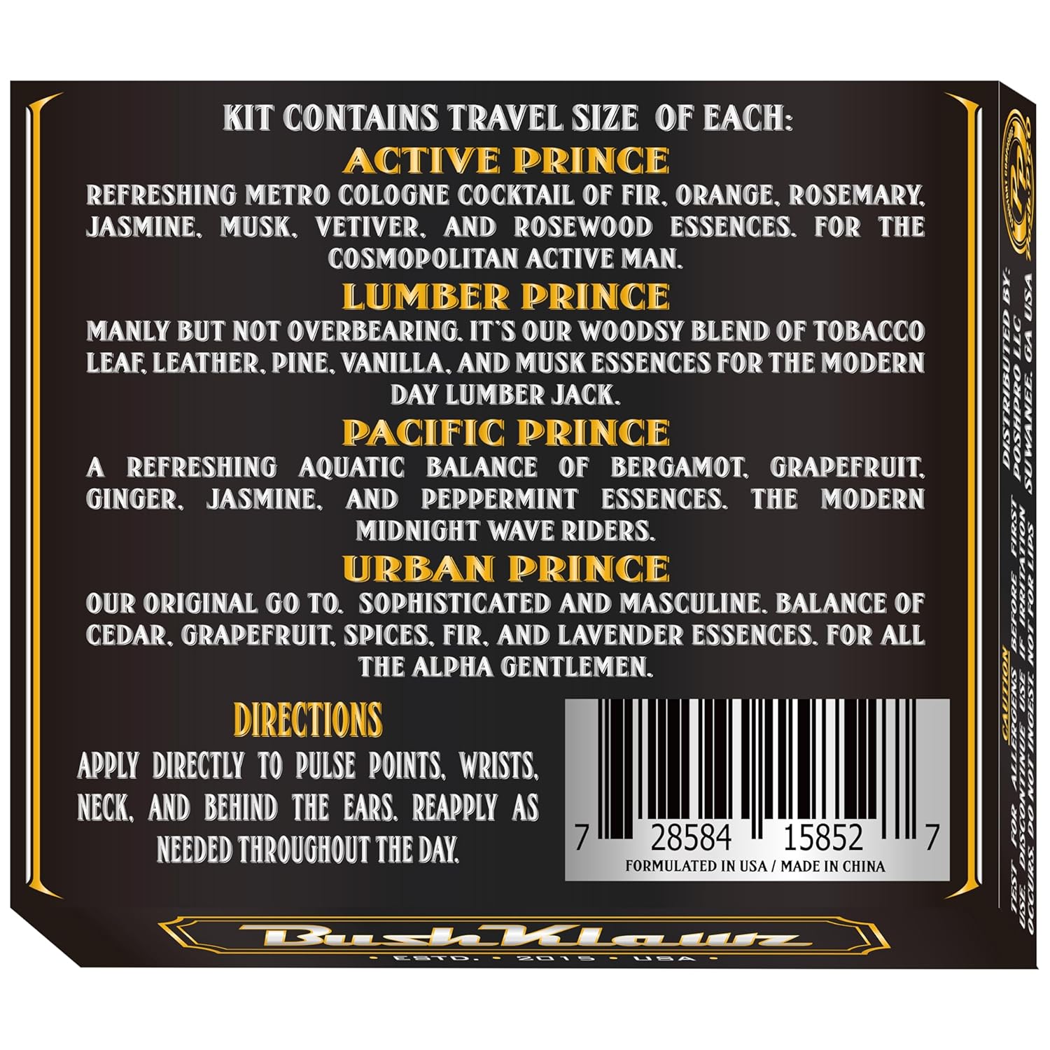 BushKlawz Active Prince Travel Solid Cologne Balm – Refreshing Metro Cologne for Active Men – Best Fresh Active Scent Solid Alcohol Free Cologne for travel Best Gift for Men