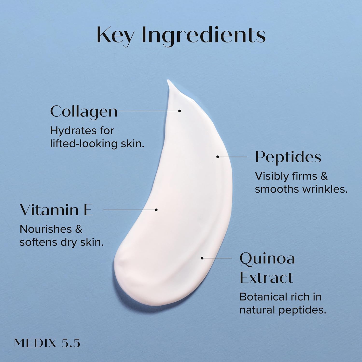 MEDIX 5.5 Collagen Cream Skin Care Face Lotion & Body Lotion For Dry Skin | Anti Aging Collagen Peptides Firming Cream Body Moisturizers Lifts, Firms, & Tightens For Younger Looking Skin, 15 Fl Oz