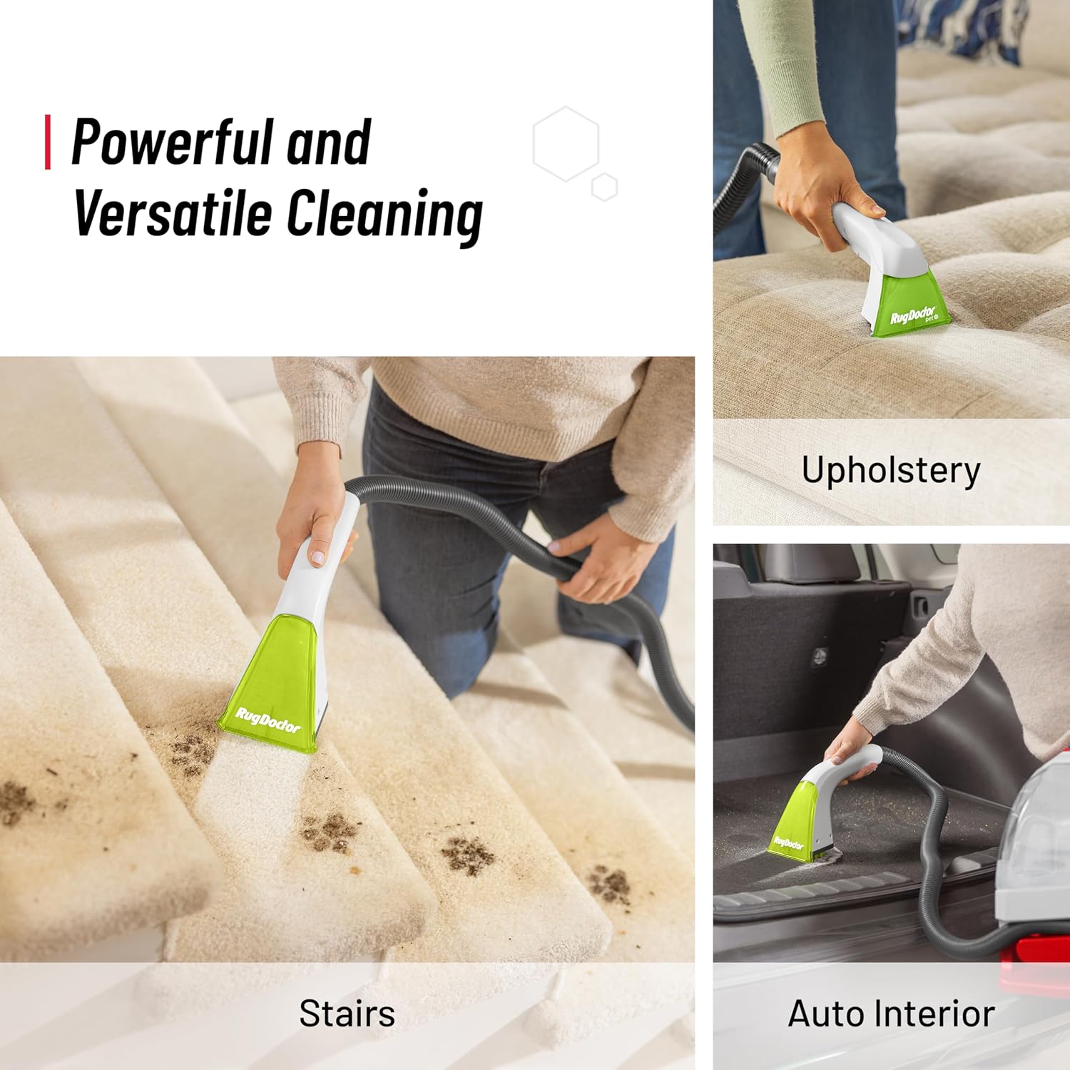 Rug Doctor Pet Portable Spot Cleaner, 2X Suction Power, Lightweight Pet Carpet Cleaner Machine, Pro-Grade Power Removes Stains & Odors from Rugs