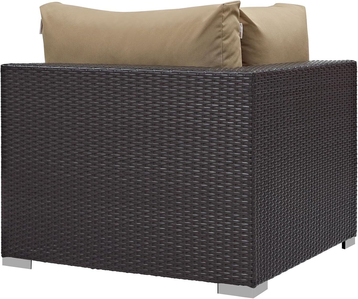 Modway Convene Wicker Rattan Outdoor Patio Loveseat in Espresso White