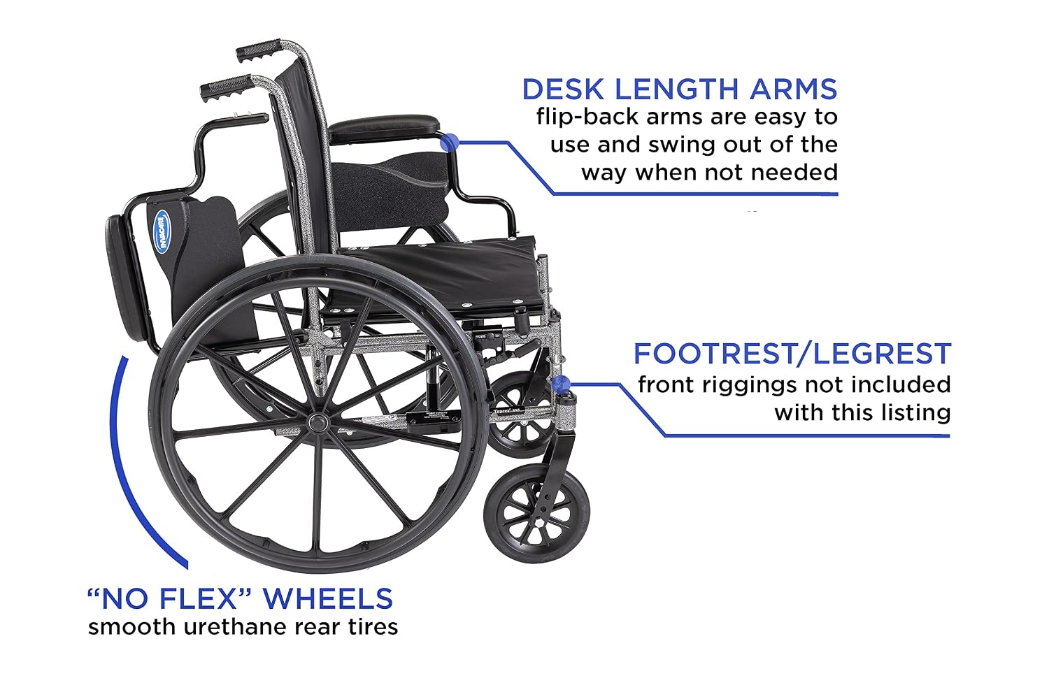 Invacare Tracer SX5 Wheelchair for Adults | Everyday Folding | 22 Inch Seat | Desk Arms