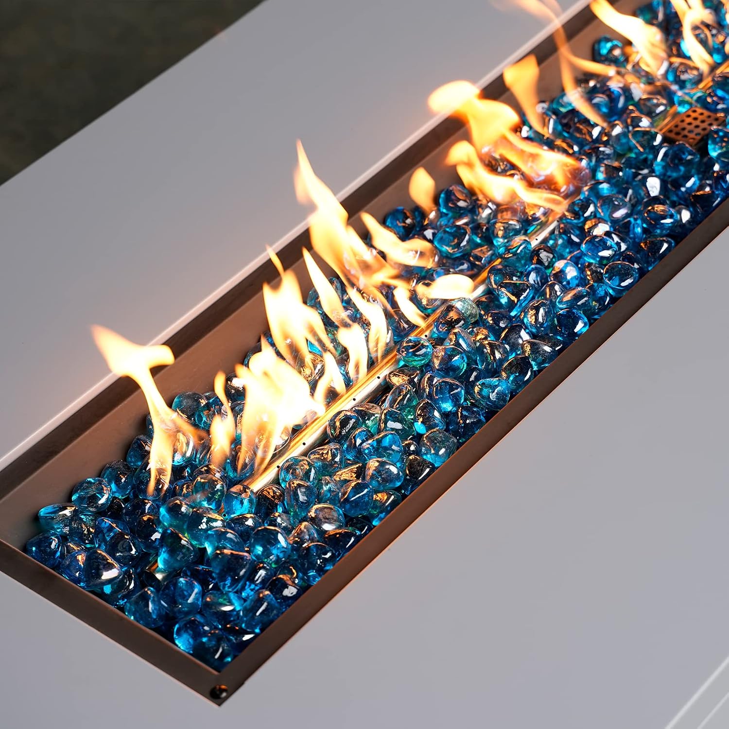 Mr. Fireglass 10 Pounds 1 Inch Diamond Fire Glass, High Luster Crystal Ice | Reflective Fire Pit Glass Rocks,10 lbs, For Propane & Natural Gas Fire Pits Table Fireplace & Lanscape