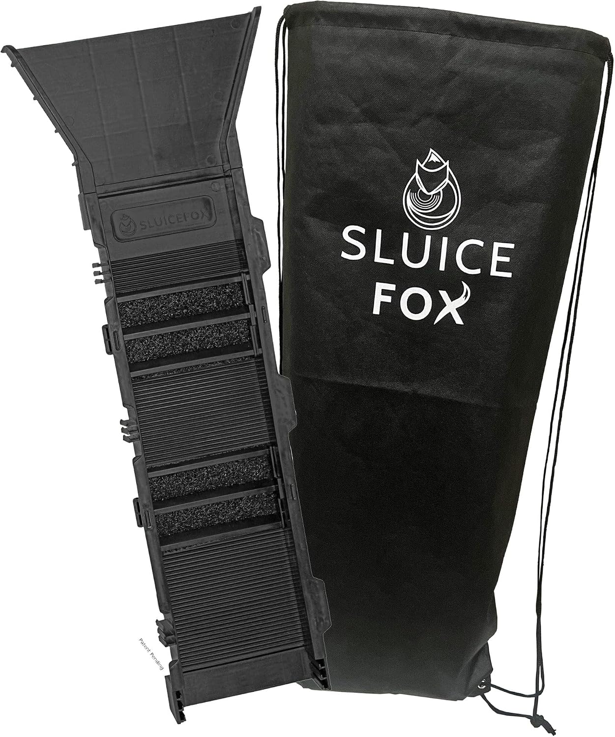 Portable Expandable Sluice Box for Gold Mining and Prospecting; Includes Miner's Moss, Hungarian Style riffles, and deep V riffles. Essential Tool for Gold panning Kits
