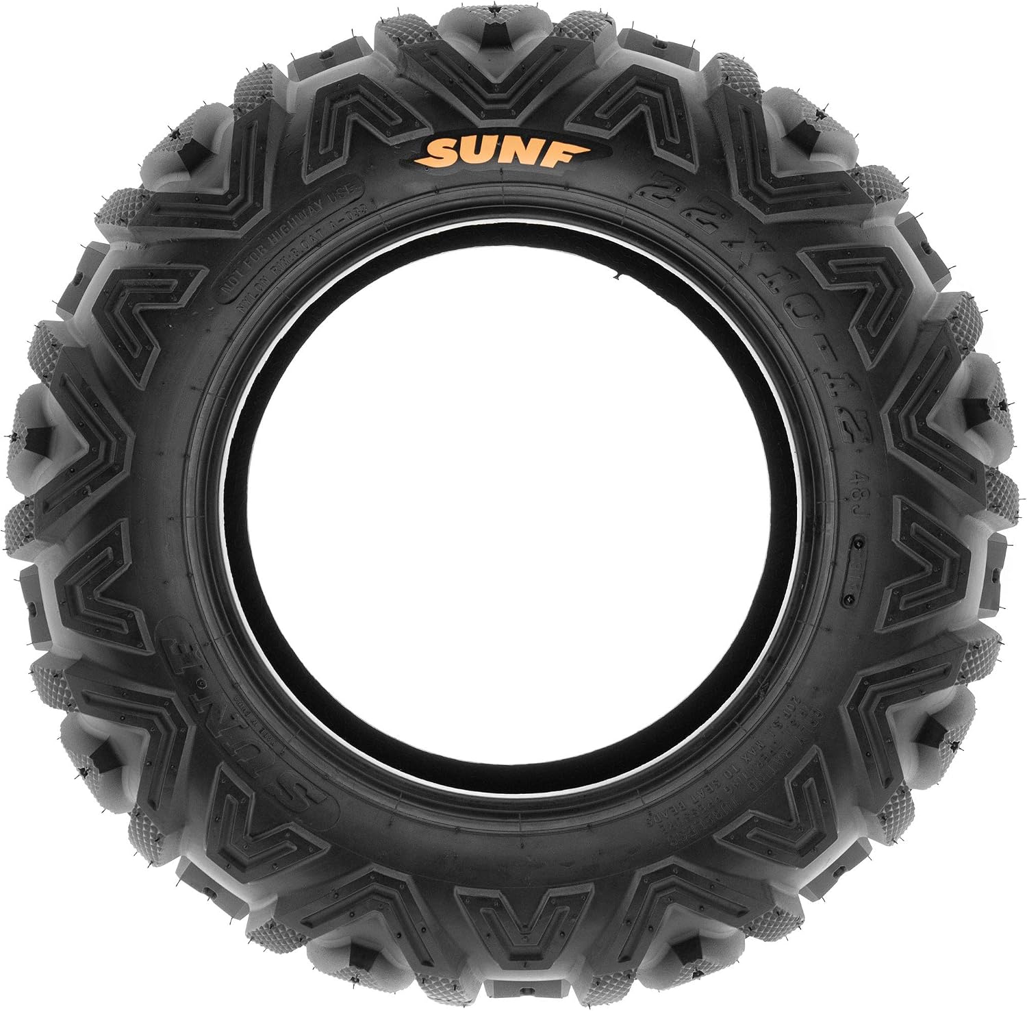 SunF ATV Tires 25x10-12 UTV Tire 25x10x12 All Terrain Off-Road Mud Tires, 6 Ply Tubeless