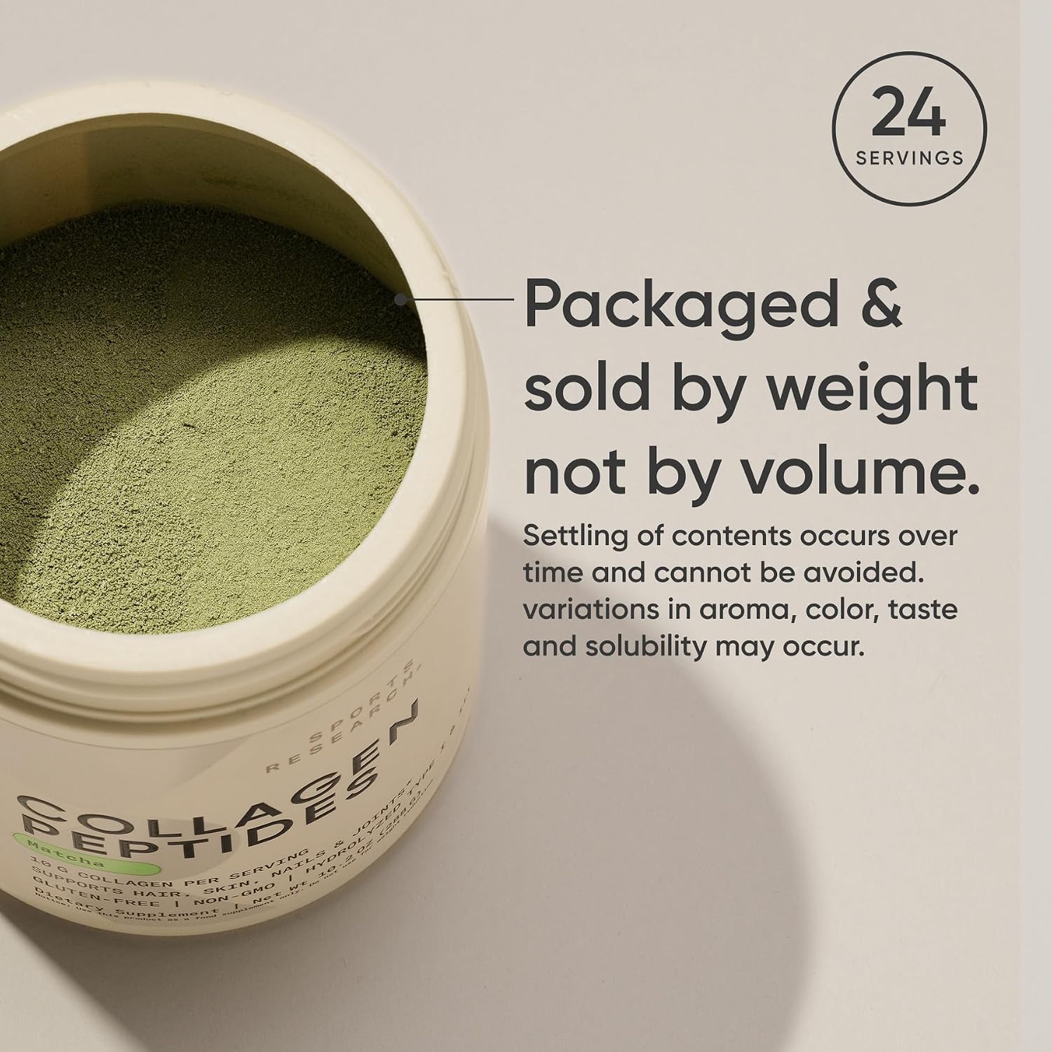 Sports Research® Collagen Peptides Protein Powder 16oz (Unflavored) | 11g Grass-Fed Collagen per Scoop · Hair, Skin & Joint Support · Easy to Mix in Coffee & Shakes - 41 Servings