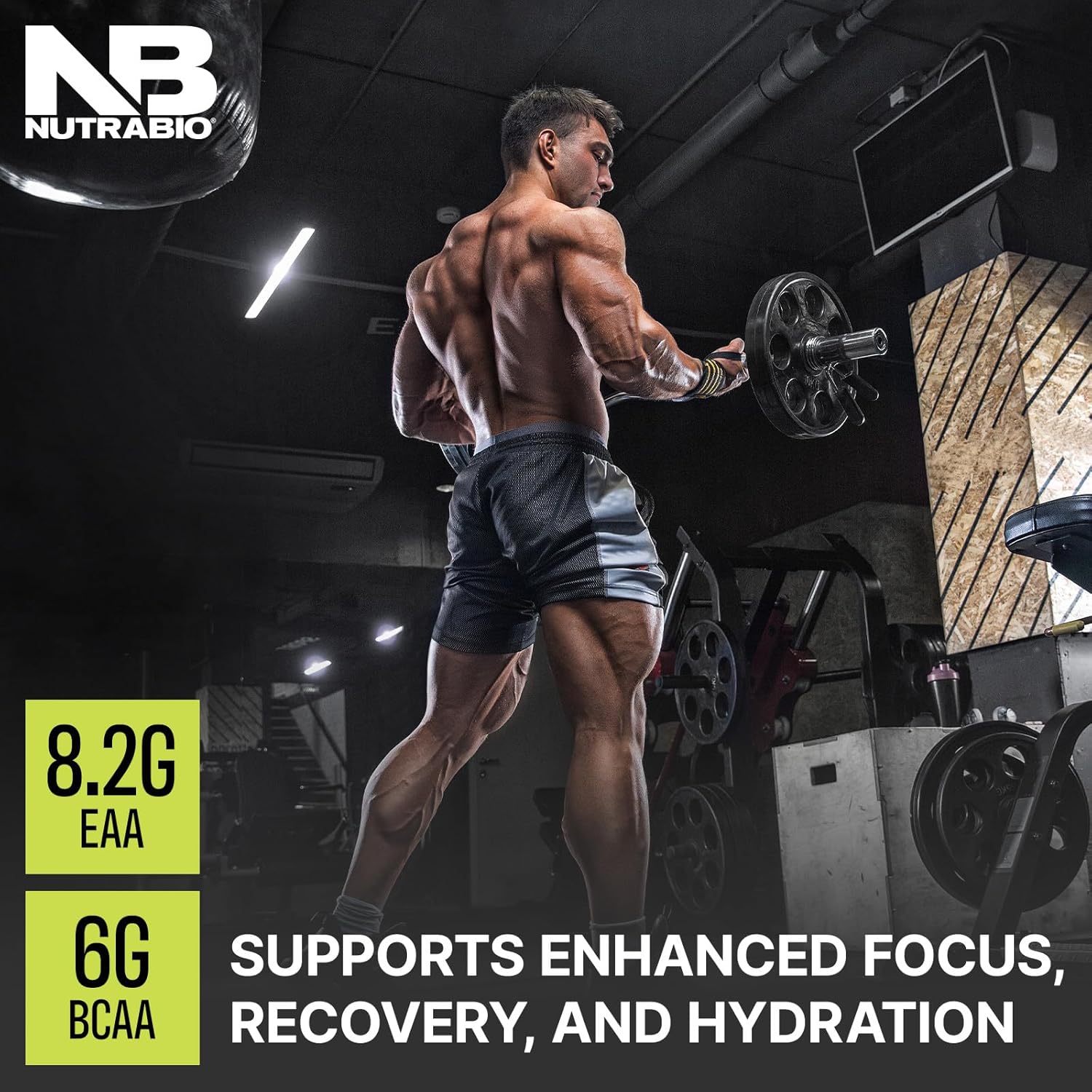 NutraBio Alpha EAA - All-Day Amino Acids for Muscle Growth and Hydration - Essential Amino Acids with Nootropics & Adaptogens- Full Spectrum EAA BCAA Powder - 30 Servings - Strawberry Lemon
