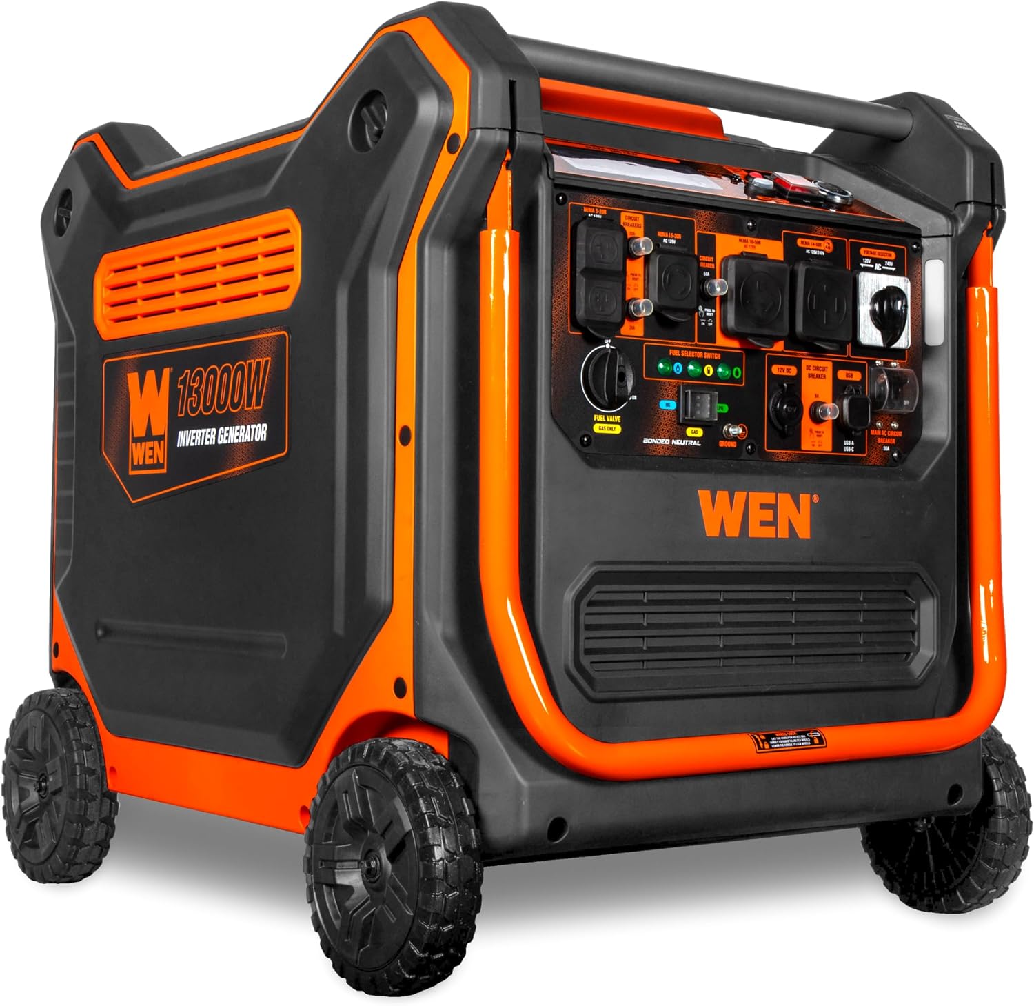 WEN 11,000-Watt 120V/240V Dual Fuel Portable Generator with Wheel Kit and Electric Start (DF1100T)