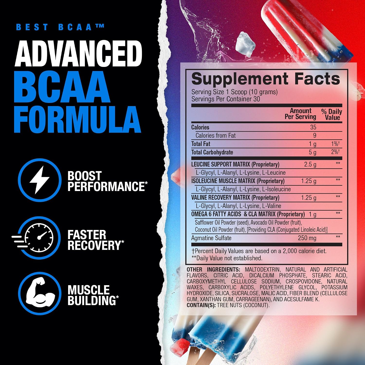 BPI Sports Best BCAA Powder – Muscle Recovery Support, Grape, 30 Servings