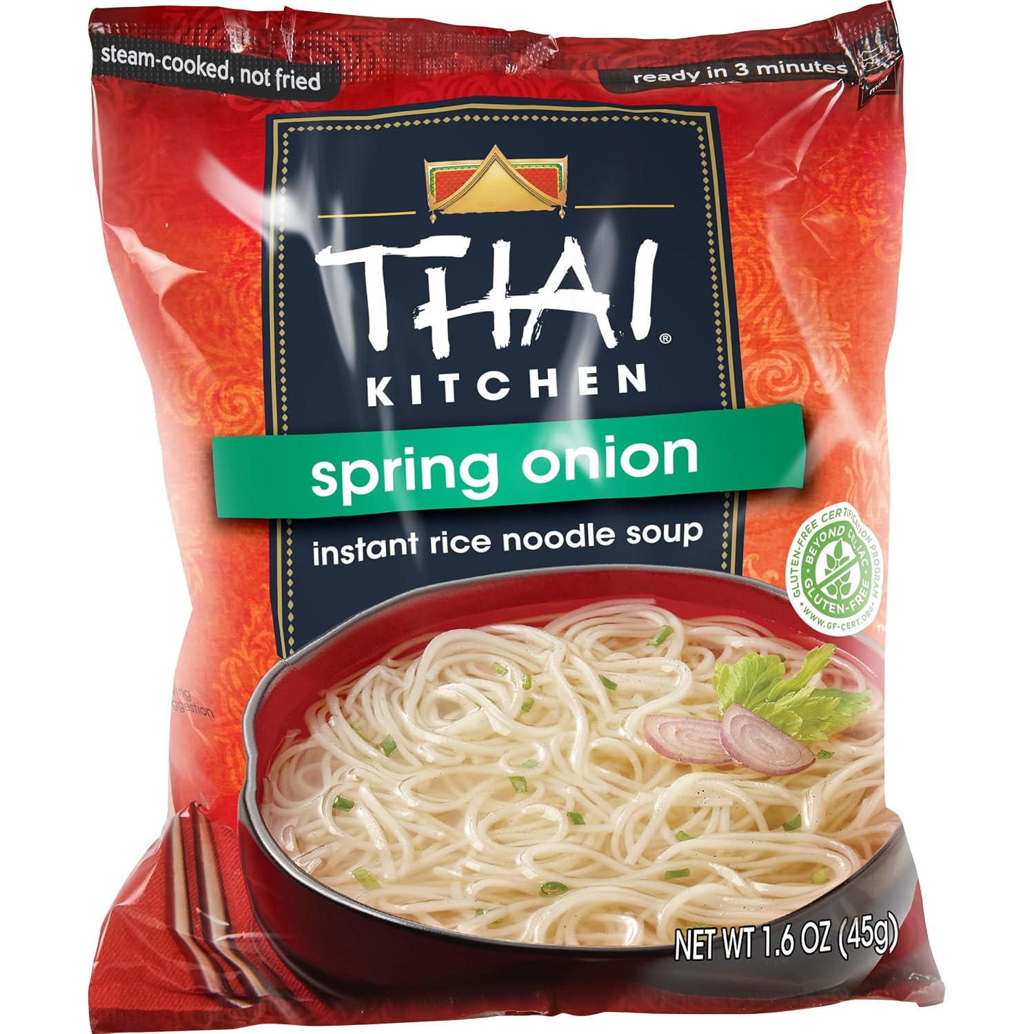 Thai Kitchen Gluten Free Spring Onion Instant Rice Noodle Soup, 1.6 oz (Pack of 12)
