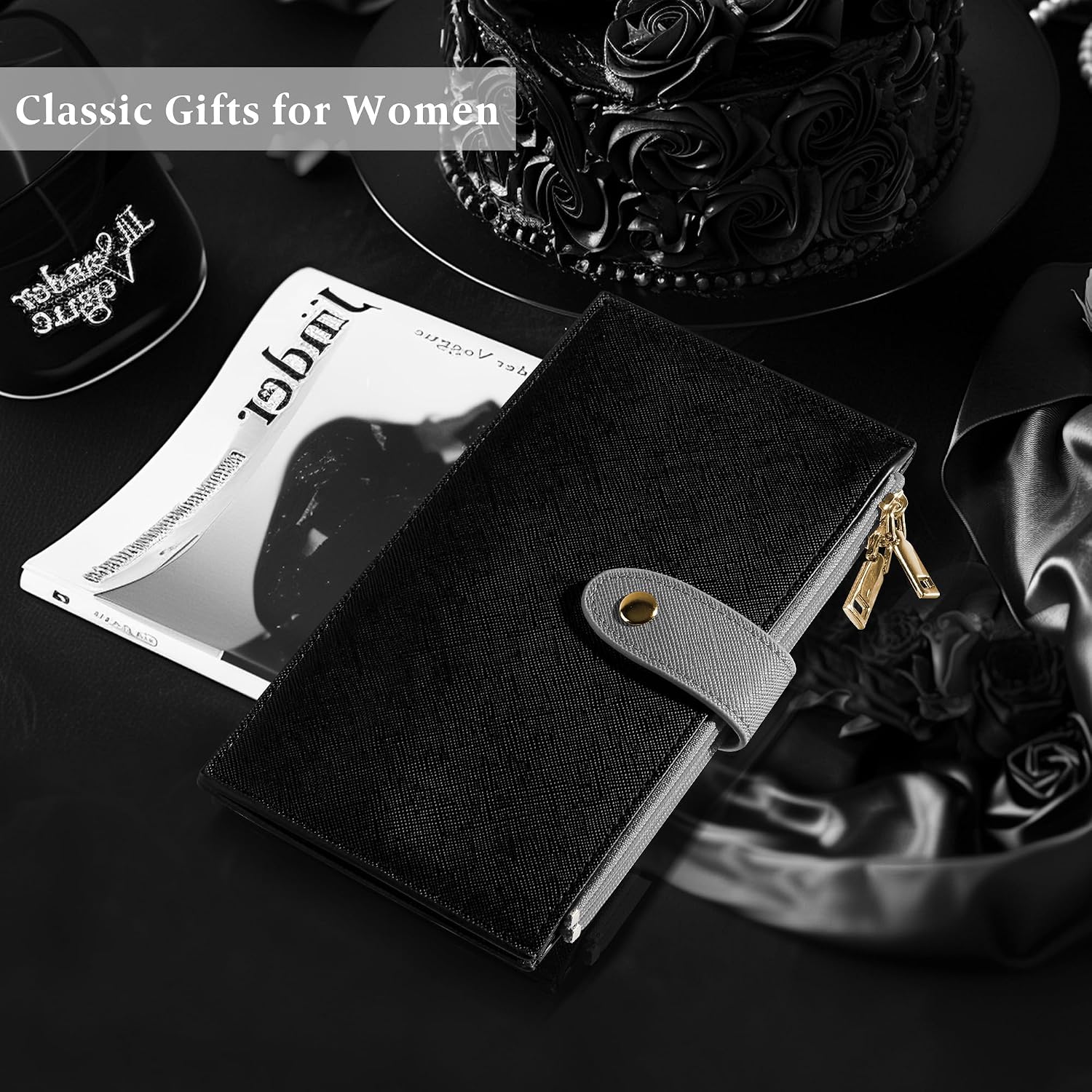 Travelambo RFID Wallet Women Large Size Bifold Multi Card Wallet Case with Zipper Pocke Credit Card Holder for Women