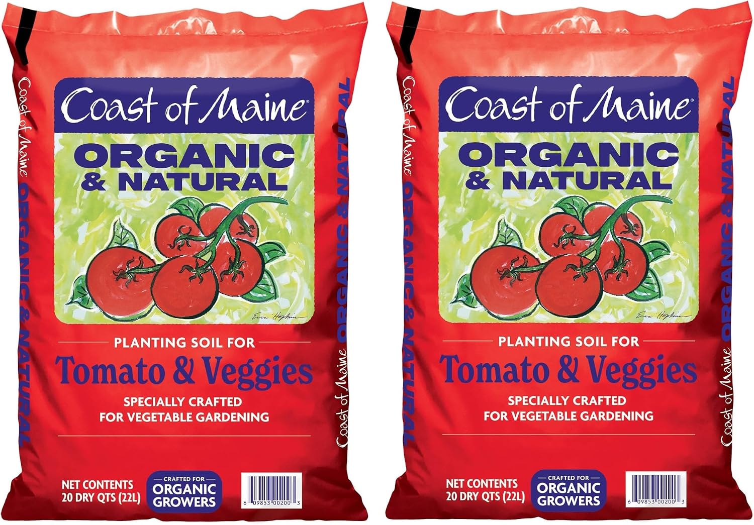 Coast of Maine Tomatoes and Veggies (20qt) Organic and Natural Planting Soil, Crafted for Vegetable Gardens and Organic Growers