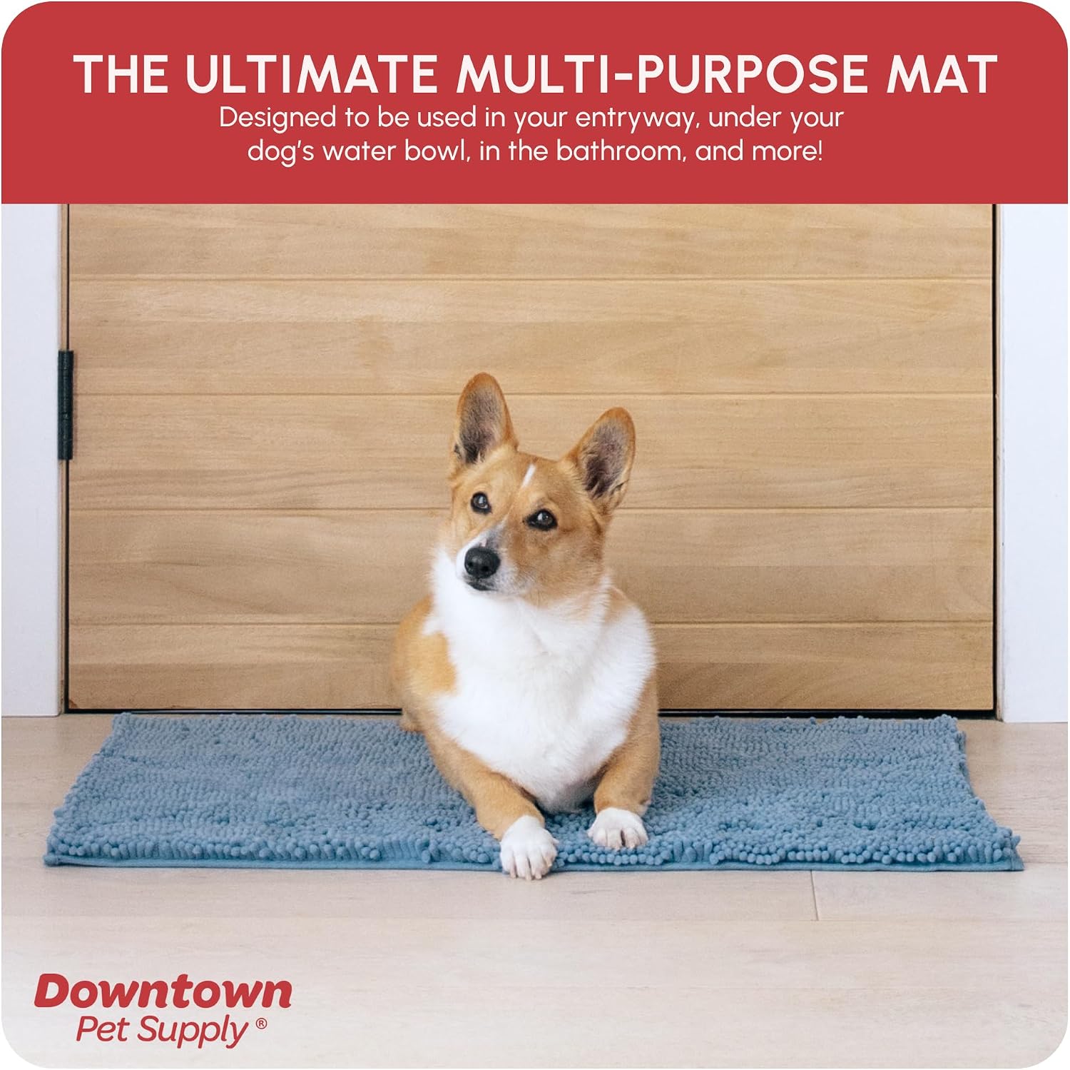 Dog Mud Mat, 31" x 20" Sage – Thick Microfiber Entry Rug for Snow, Mud & Salt – Absorbent, Quick-Dry, Washer-Safe & Non-Slip, Medium