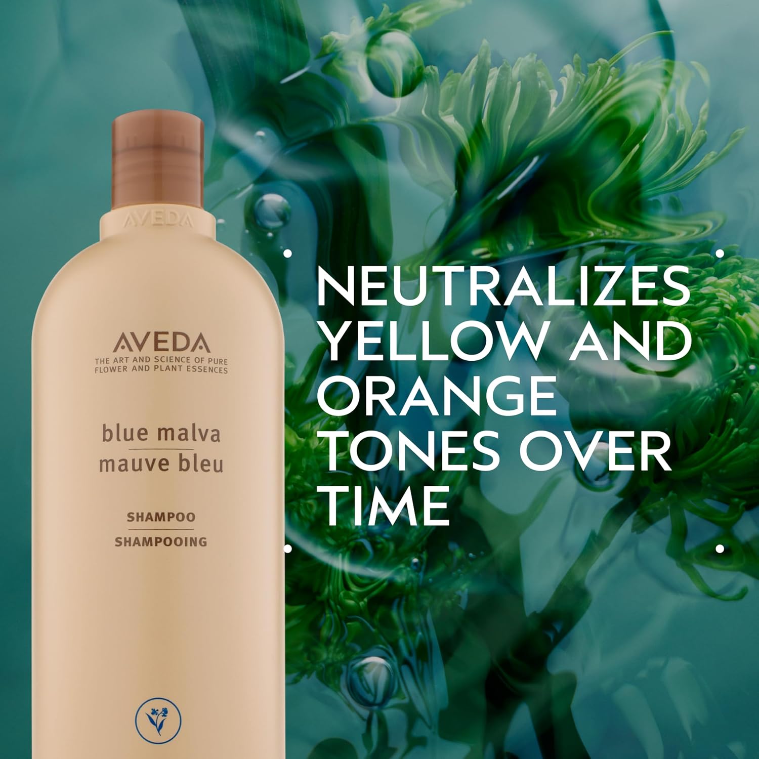 Aveda Blue Malva Shampoo | Purple Shampoo for Gray and Blonde Hair | Neutralizes Brassiness and Yellow Tones |With Blue Malva and Coneflower | 95%