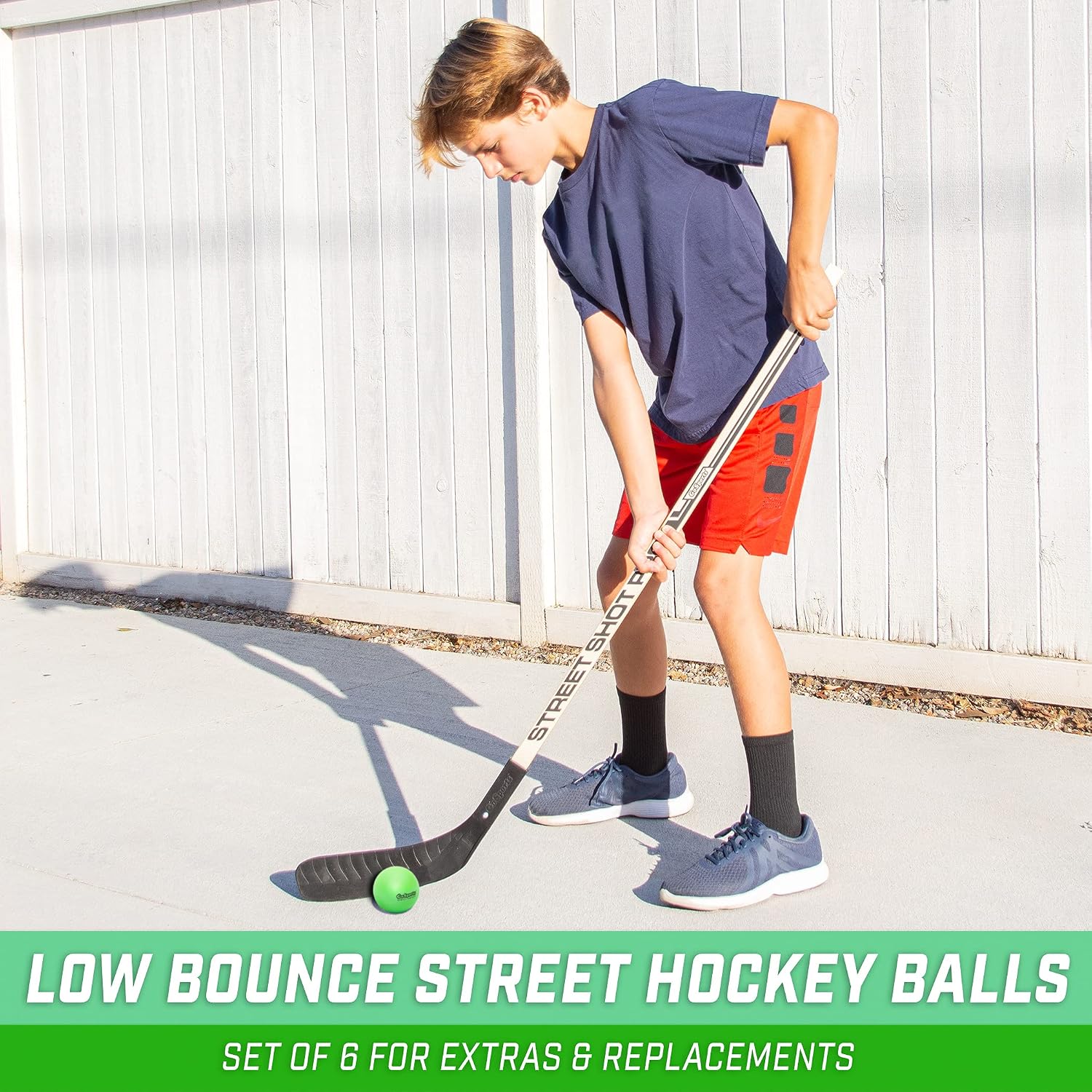 GoSports Street Hockey - Choose Between Goal Set with Sticks, Balls (6 Pack) or Sticks (2 Pack)