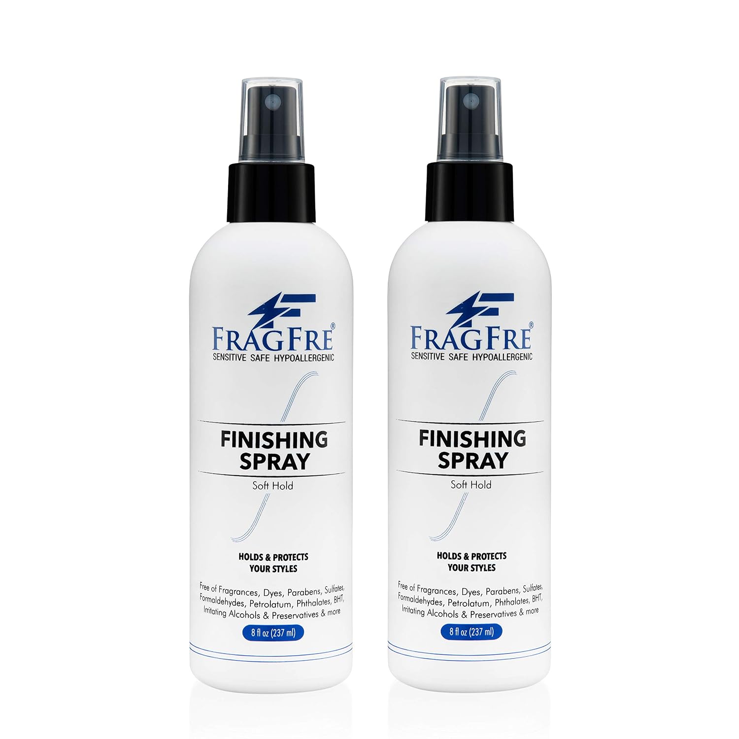 Hair Finishing Spray 8 oz - Flexible Soft Hold - Hair Spray for Sensitive Skin - Fragrance Free Hypoallergenic Parabens Free - Non Irritating Quick